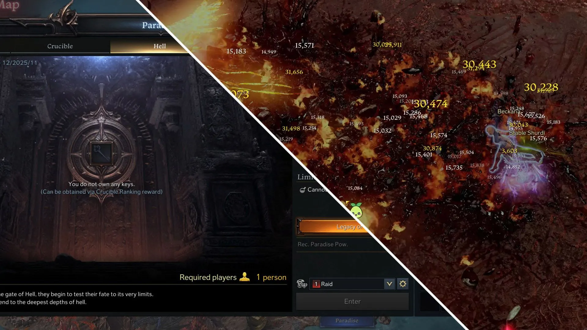 Cảnh quan địa ngục trong Lost Ark Hell Mode, nơi phần thưởng Crucible được sử dụng.