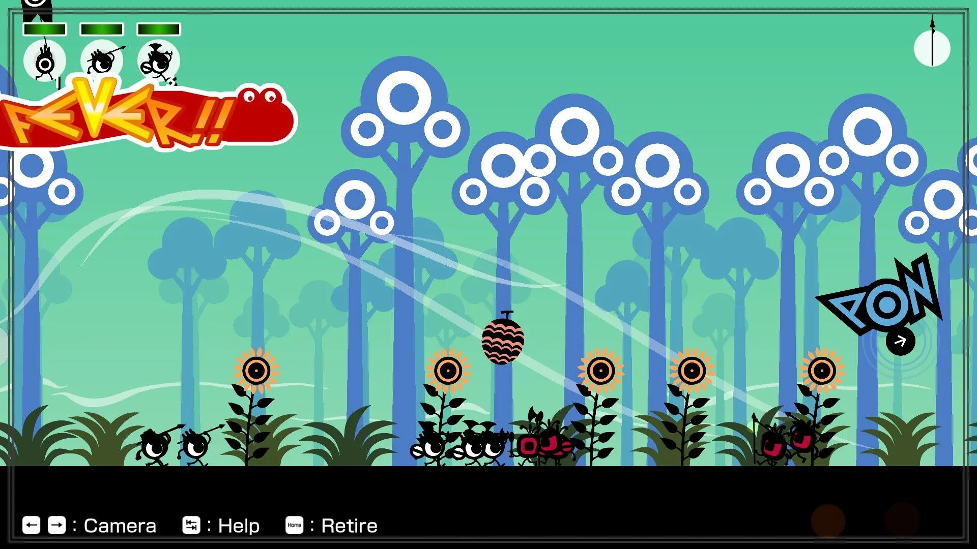 Đội quân Patapon di chuyển theo nhịp điệu trong Patapon 1+2 Replay
