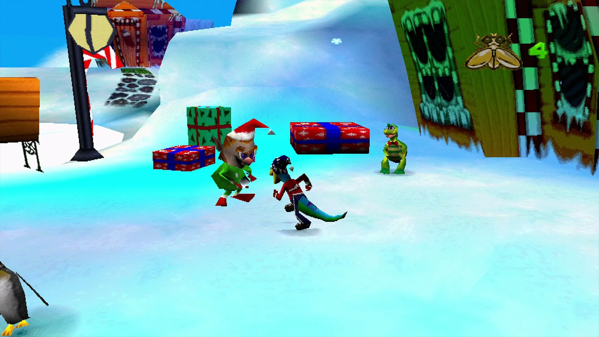 Gex: Enter the Gecko thể hiện lối chơi platformer 3D sôi động với nhân vật Gex.