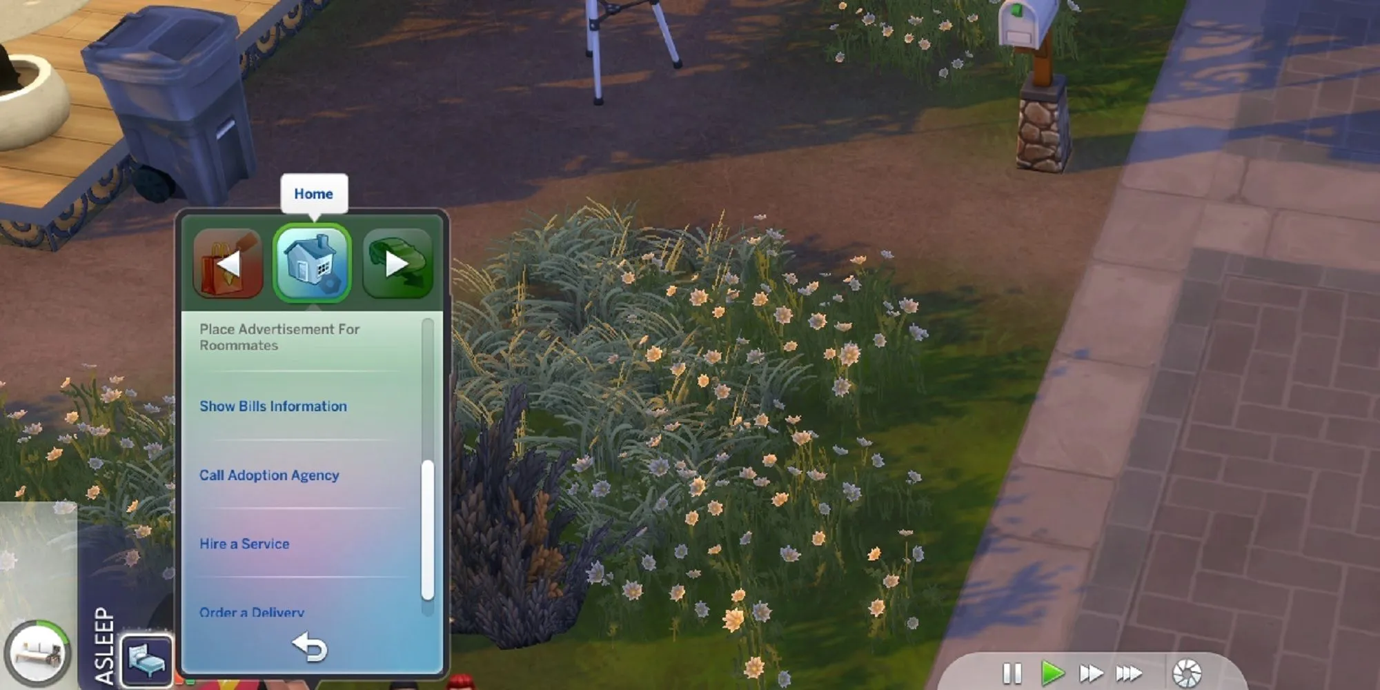 Giao diện điện thoại của Sims khi thanh toán hóa đơn tiện lợi trong The Sims 4