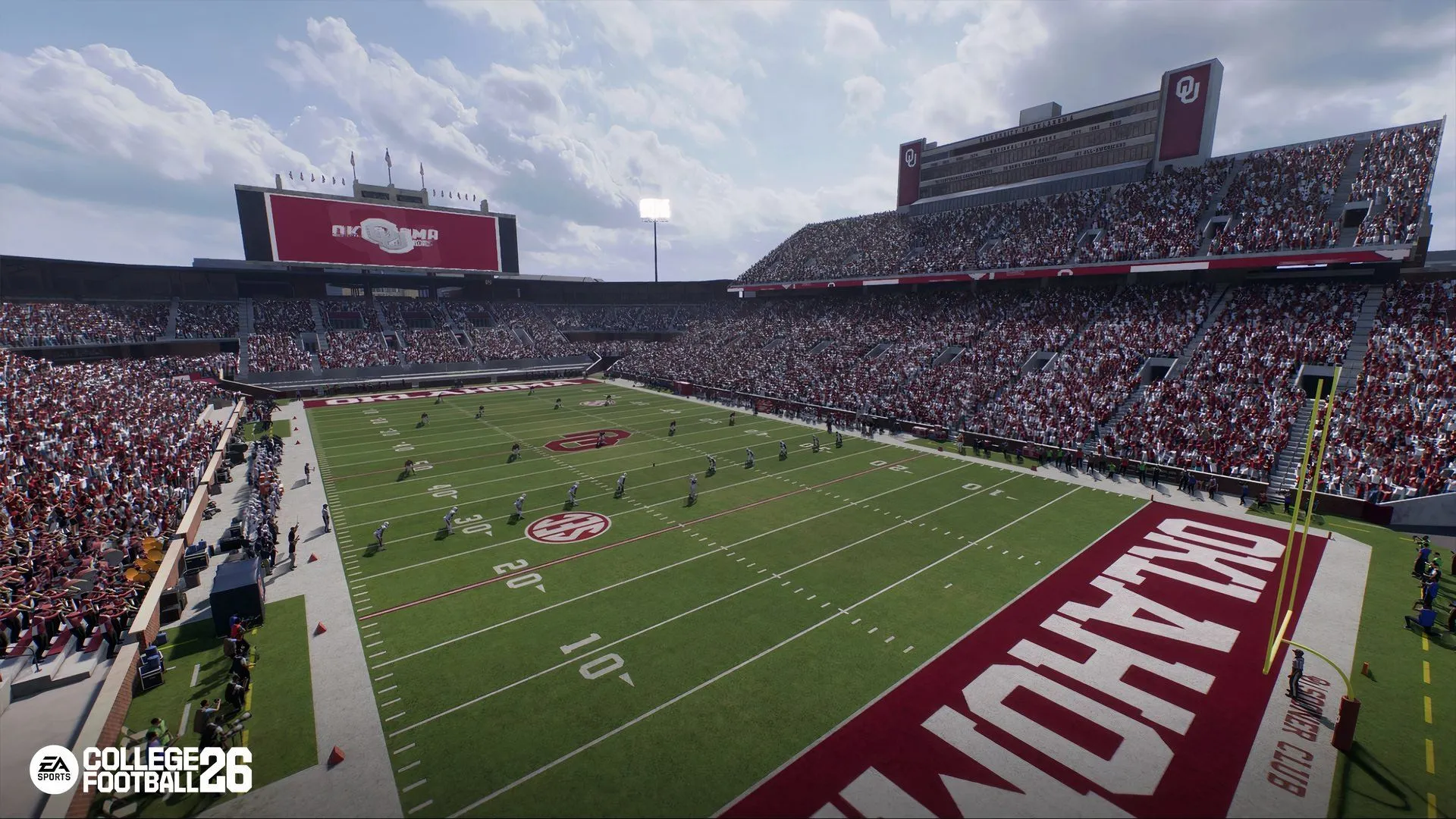 Giao diện Ultimate Team trong College Football 26 với các cầu thủ và menu quản lý đội hình.