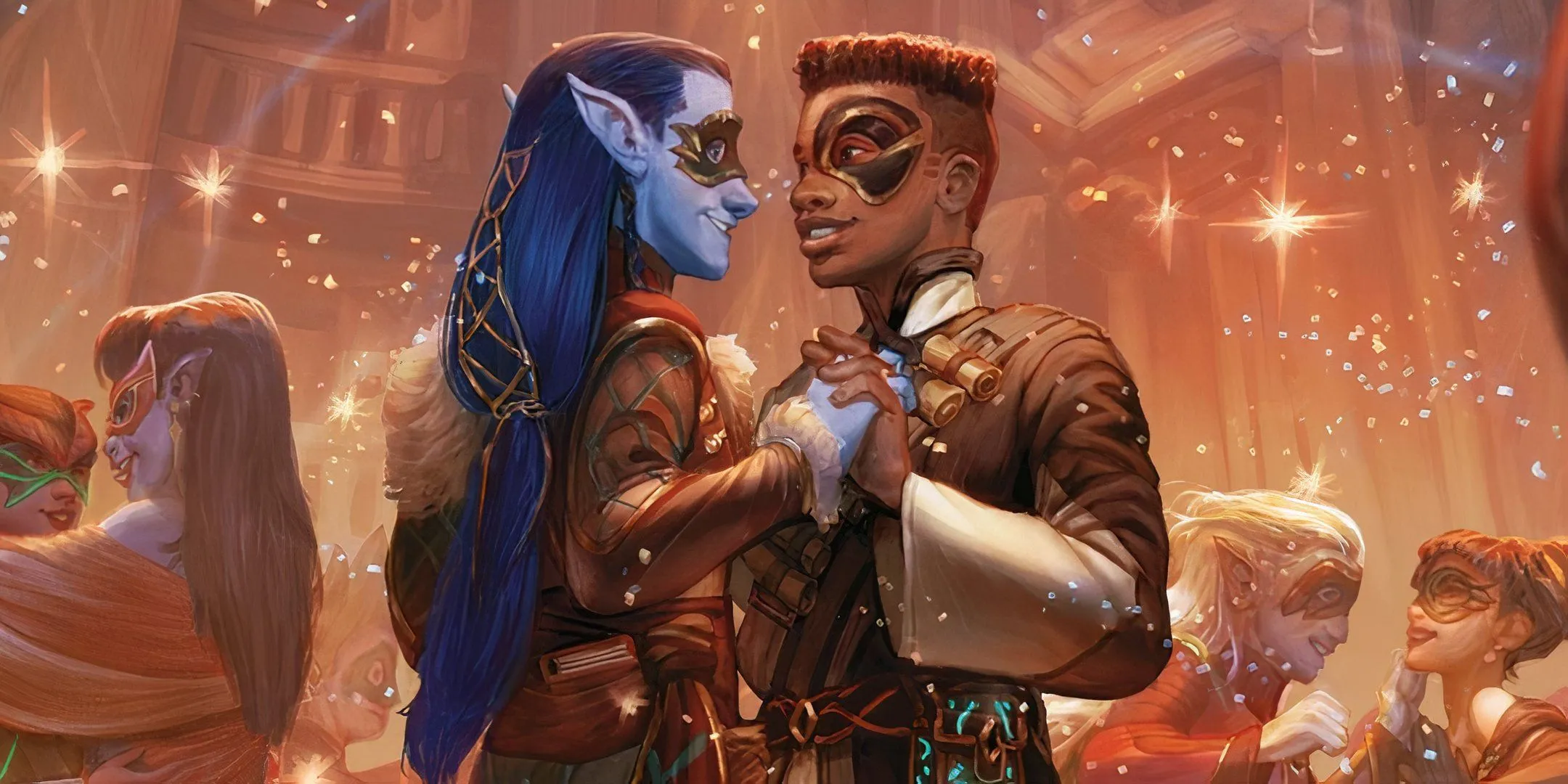 Hai sinh viên dự vũ hội tại Strixhaven trong Dungeons &amp; Dragons.