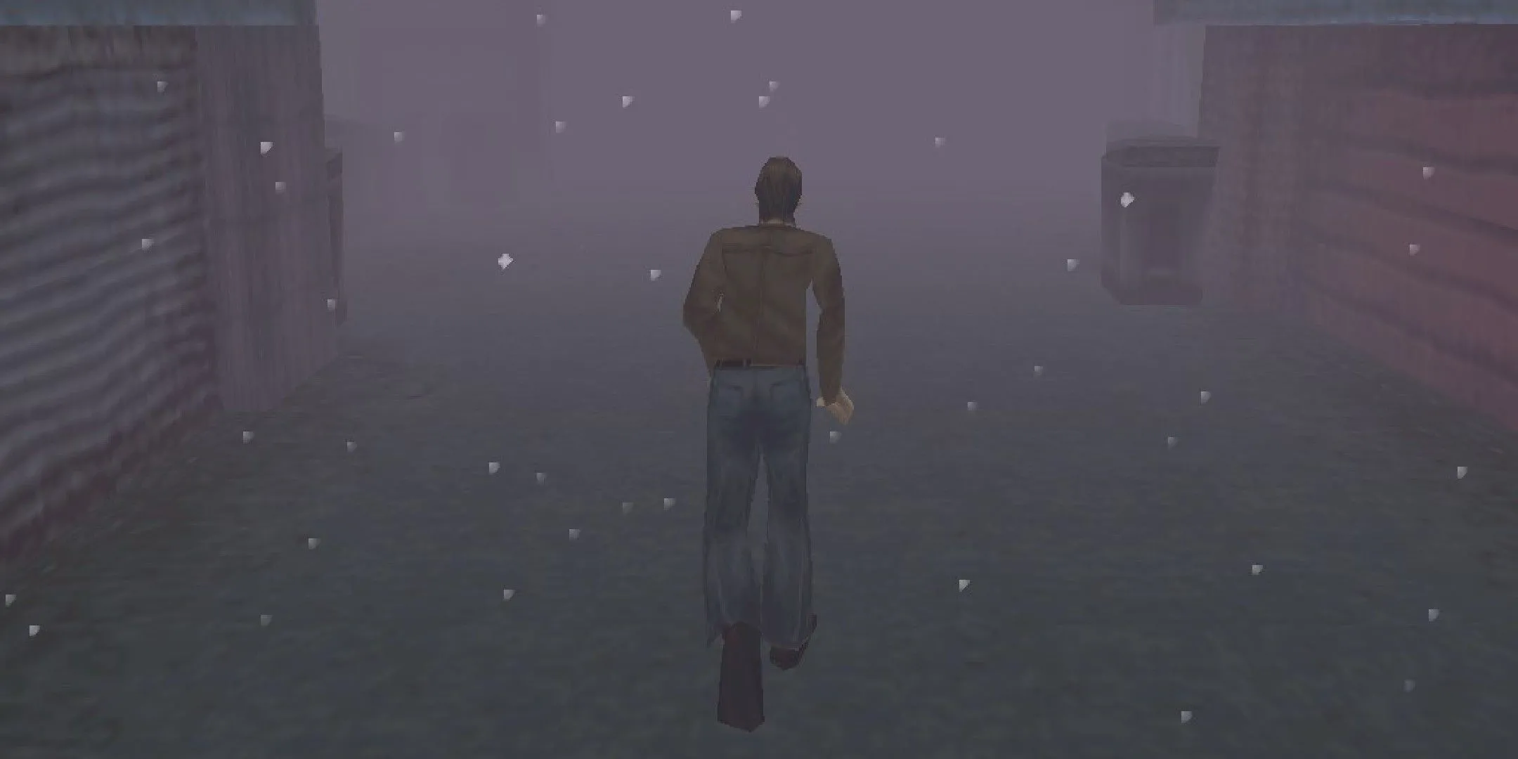 Harry Mason chạy trong màn sương dày đặc tại Silent Hill, biểu tượng của sự kinh hoàng