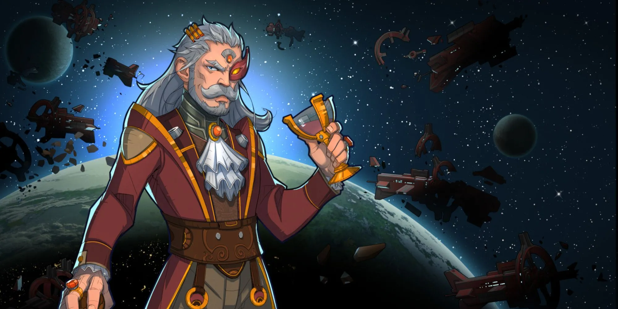 Hình ảnh minh họa chính thức cho bản mở rộng RimWorld - Royalty, ám chỉ tầm quan trọng của giao thương và sự giàu có.