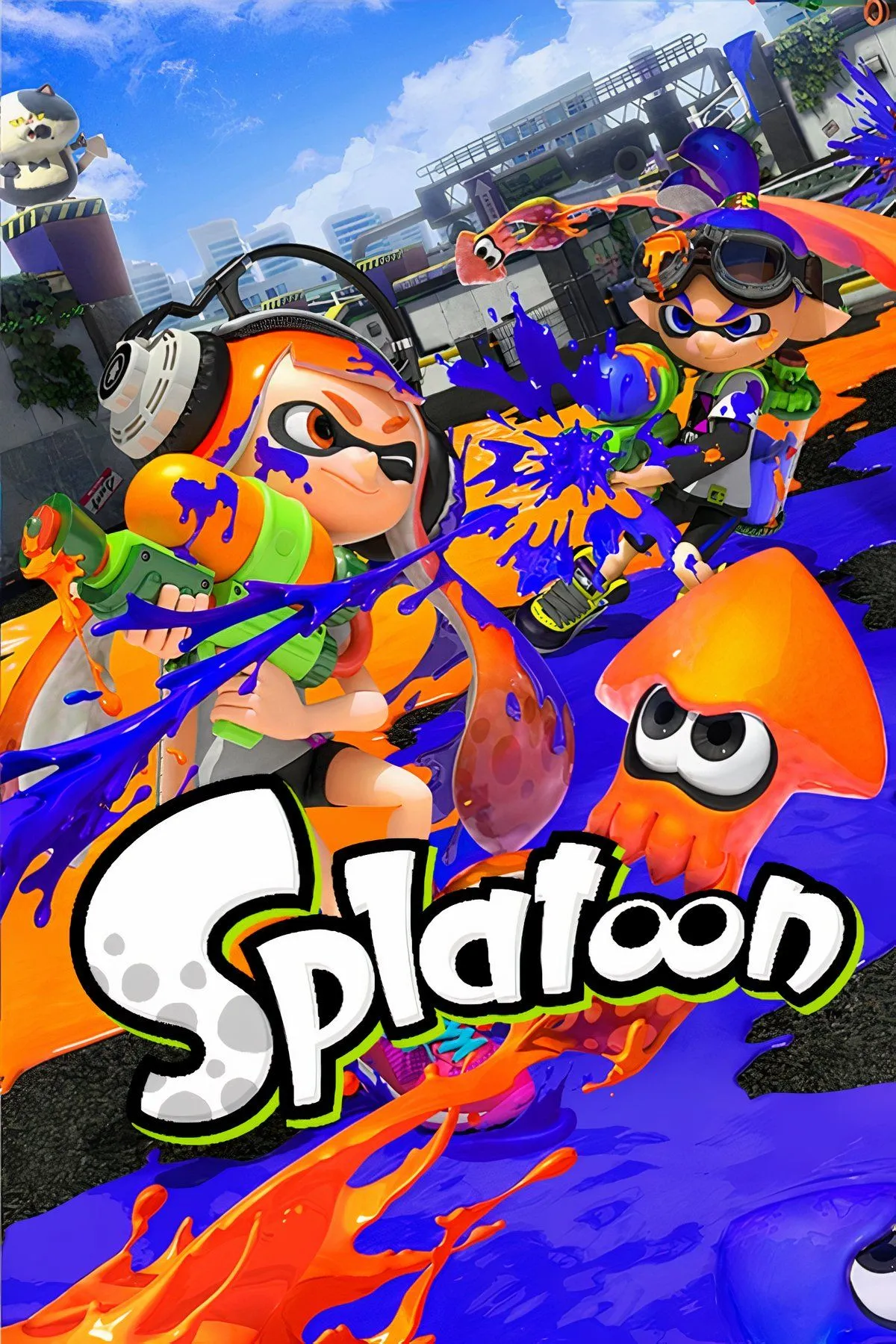 Hình ảnh so sánh giữa ý tưởng ban đầu (Mario) và nhân vật Inkling trong game Splatoon