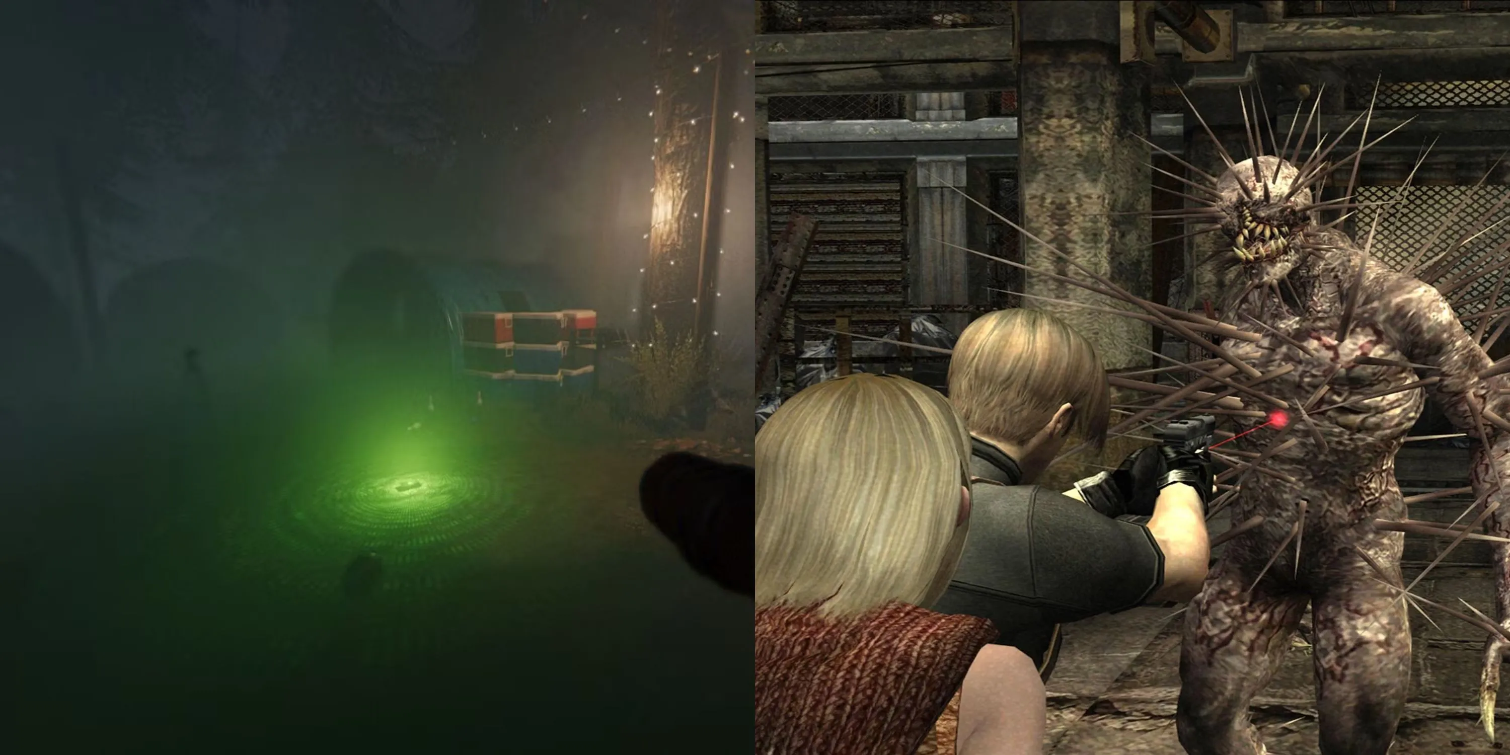 Hình ảnh tổng hợp Resident Evil 4 Remake và Phasmophobia, minh họa thể loại game kinh dị đa dạng