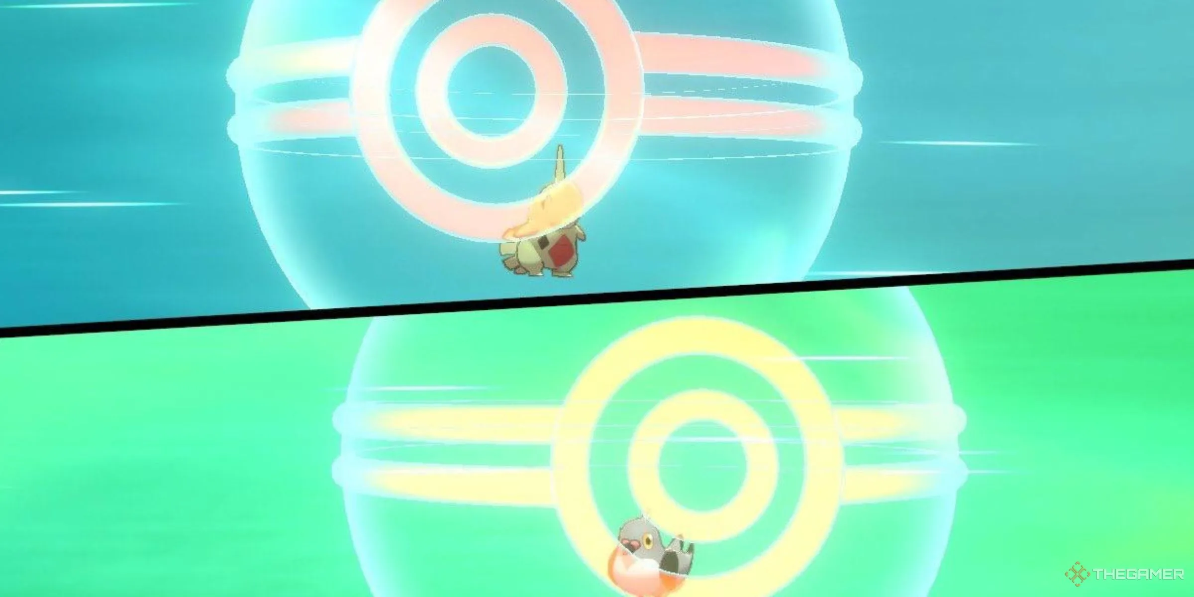 Larvitar được đổi lấy Pidove trong Surprise Trade của Pokemon Sword and Shield, minh họa tính năng ngẫu nhiên hóa.