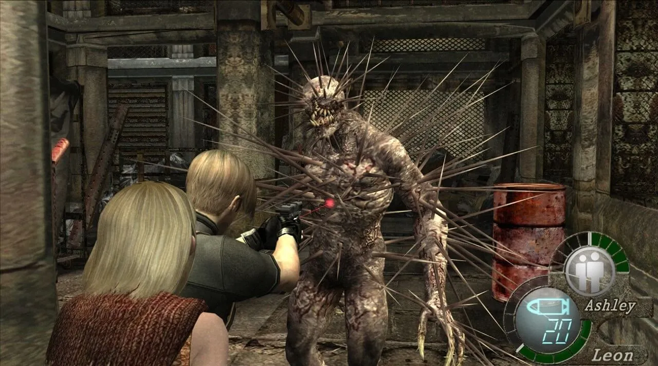 Leon S. Kennedy và Ashley Graham trong game Resident Evil 4