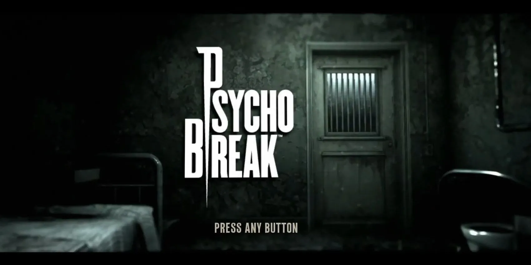 Màn hình tiêu đề của The Evil Within 1, còn được biết đến với tên Psycho Break ở Nhật Bản, hiển thị phong cách kinh dị đặc trưng của game.