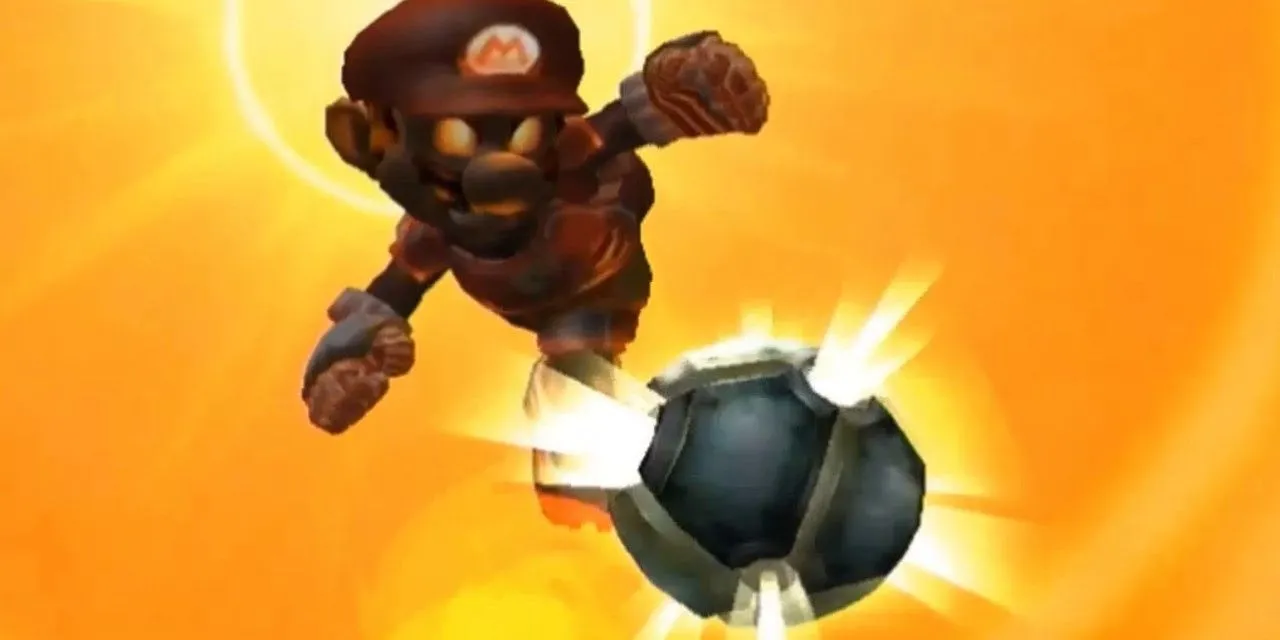 Mario thực hiện cú sút Mega Strike đặc trưng trong Mario Strikers Charged