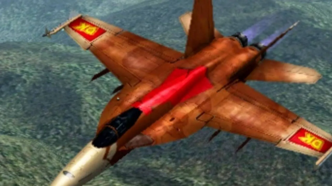 Mẫu máy bay F/A-18E được thiết kế theo chủ đề Donkey Kong trong tựa game Ace Combat: Assault Horizon Legacy+ trên 3DS.
