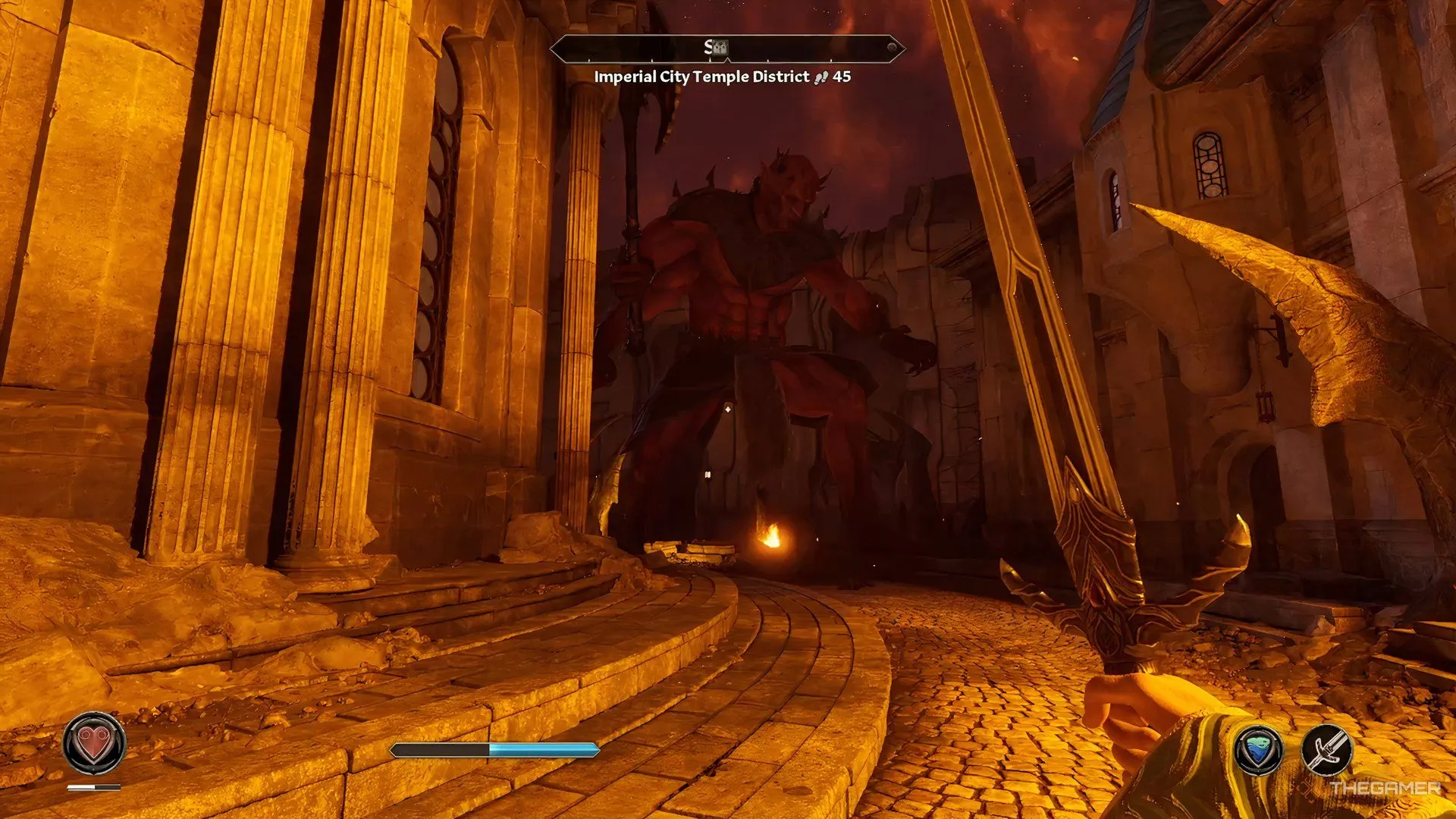Mehrunes Dagon tại Thành phố Hoàng gia trong The Elder Scrolls IV Oblivion.