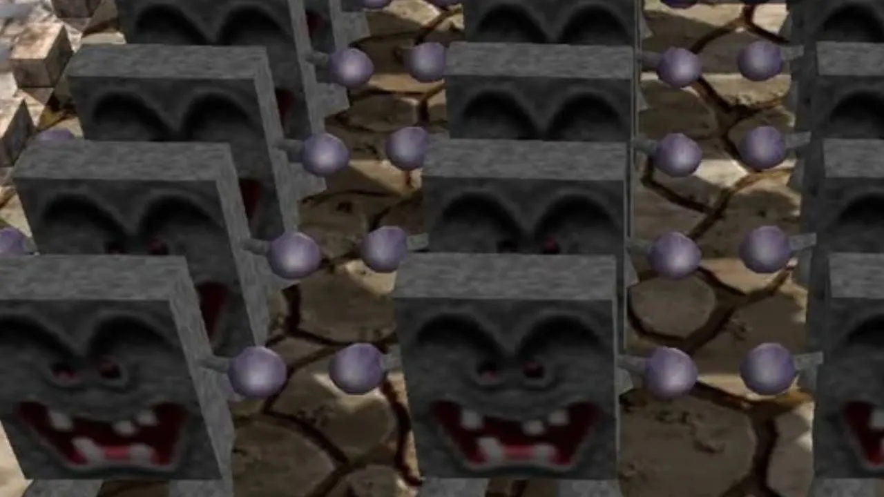 Minigame Thwomp Mash trong Mario Party, một trong những thử thách bấm nút điên cuồng nhất của series.