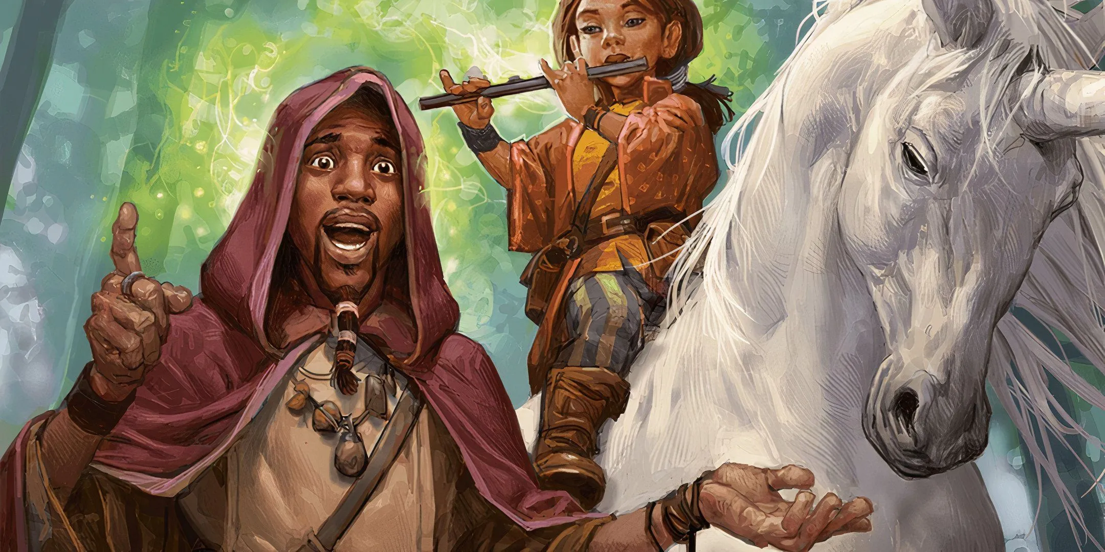 Nhân vật Bard sử dụng Bardic Inspiration lên đồng đội, minh họa cho phép thuật Stolen Features trong D&amp;D