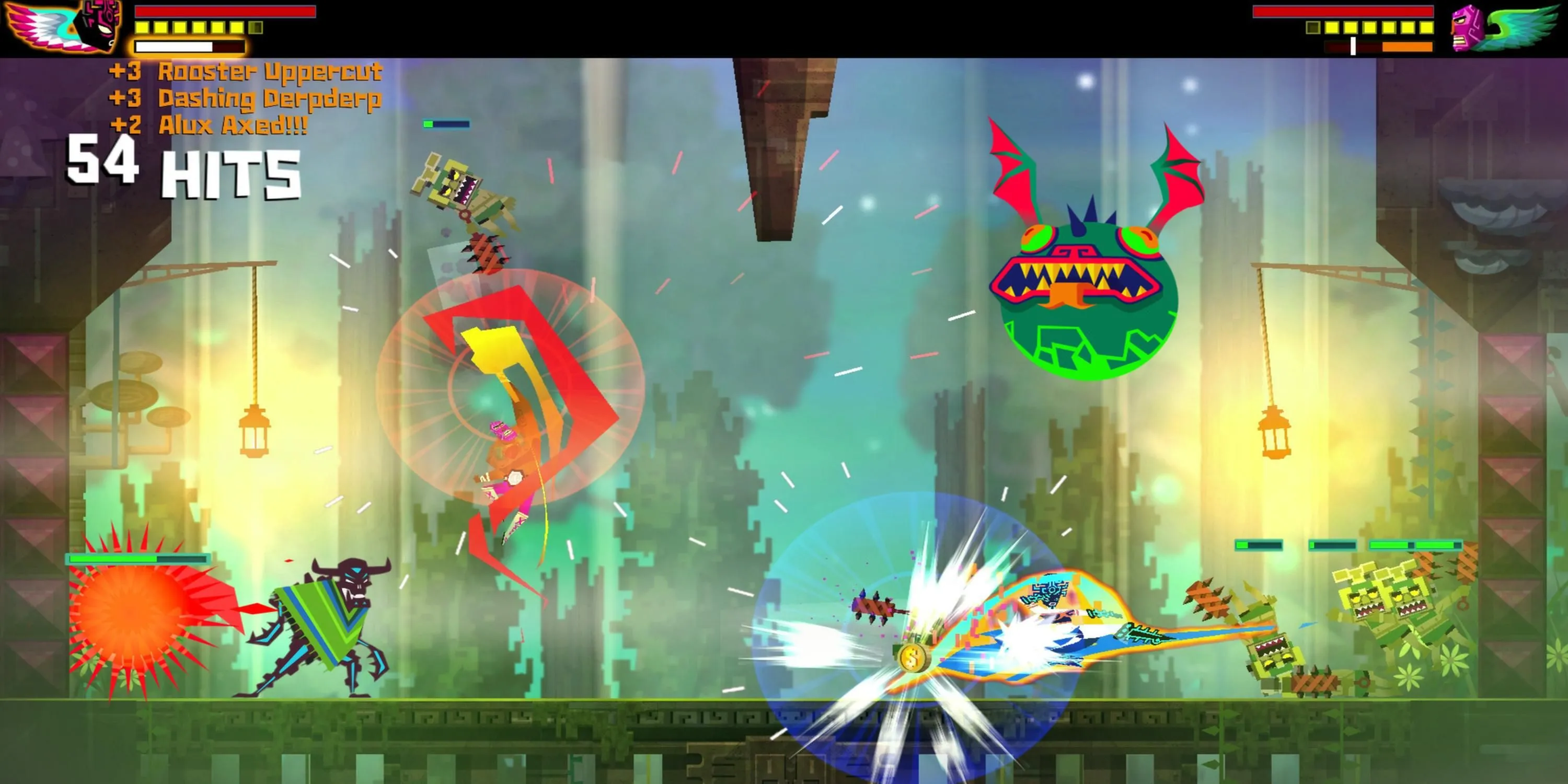 Nhân vật Juan ra đòn tấn công đẹp mắt trong game Guacamelee