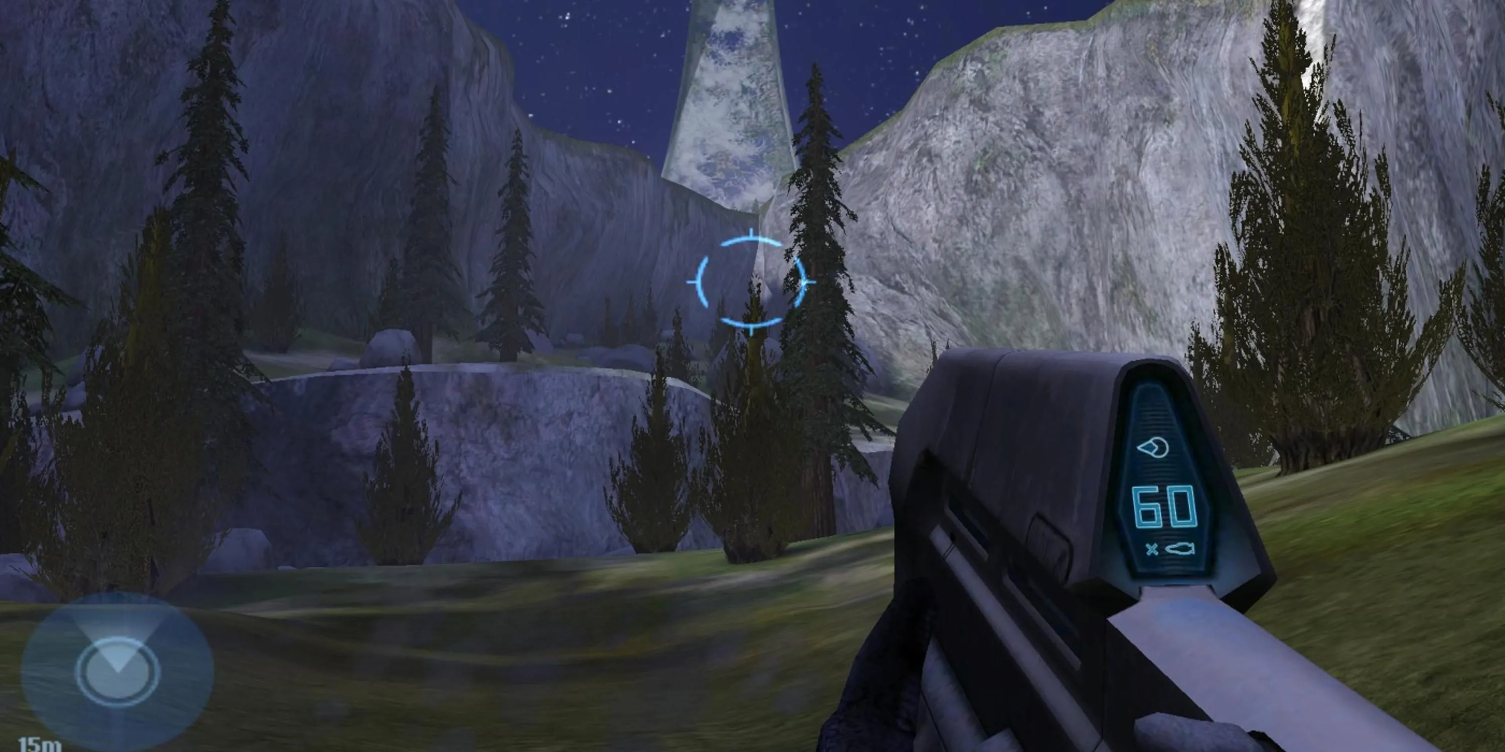 Nhìn ra xa về phía núi non trong Halo Combat Evolved