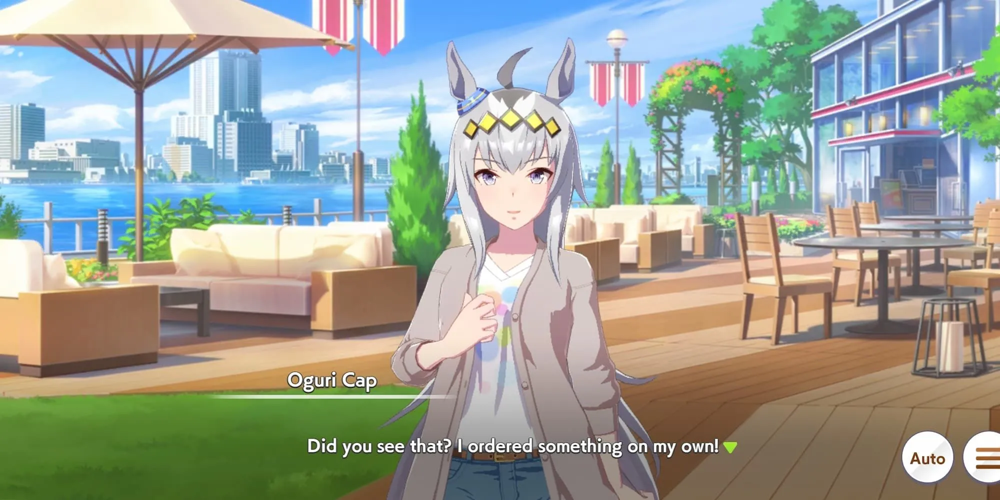 Oguri Cap với kỹ năng Triumphant Pulse mạnh mẽ, sẵn sàng bứt tốc trong Umamusume.