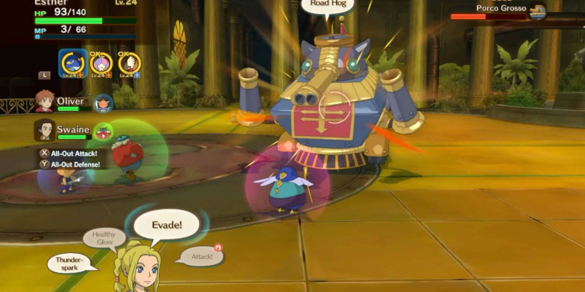 Oliver chiến đấu với robot khổng lồ trong thế giới kỳ diệu của Ni no Kuni: Wrath of the White Witch