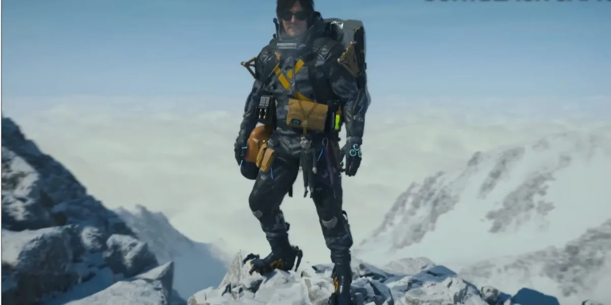 Sam Porter Bridges trong bộ Black Camo Suit trong Death Stranding 2: On the Beach