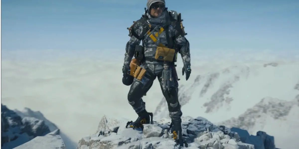 Sam Porter Bridges trong bộ Squares Suit trong Death Stranding 2: On the Beach