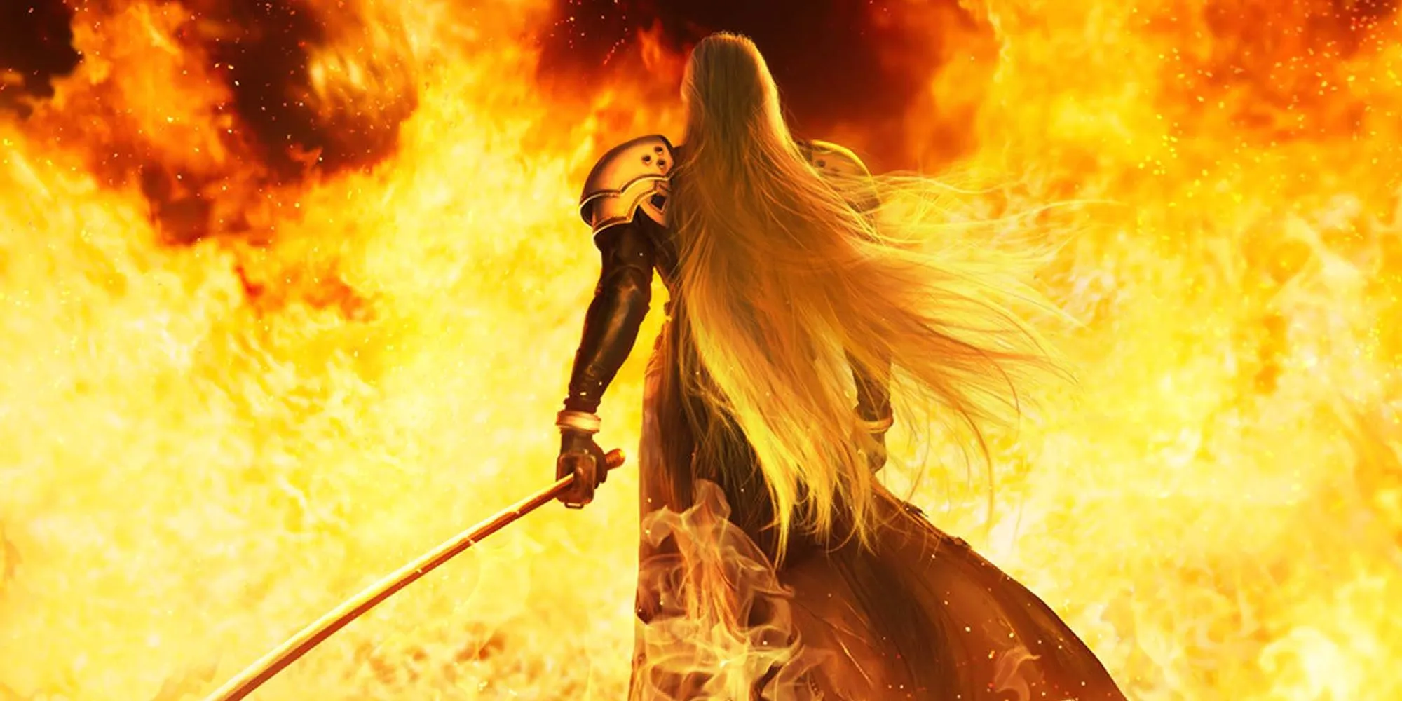 Sephiroth uy nghi quan sát Nibelheim chìm trong biển lửa