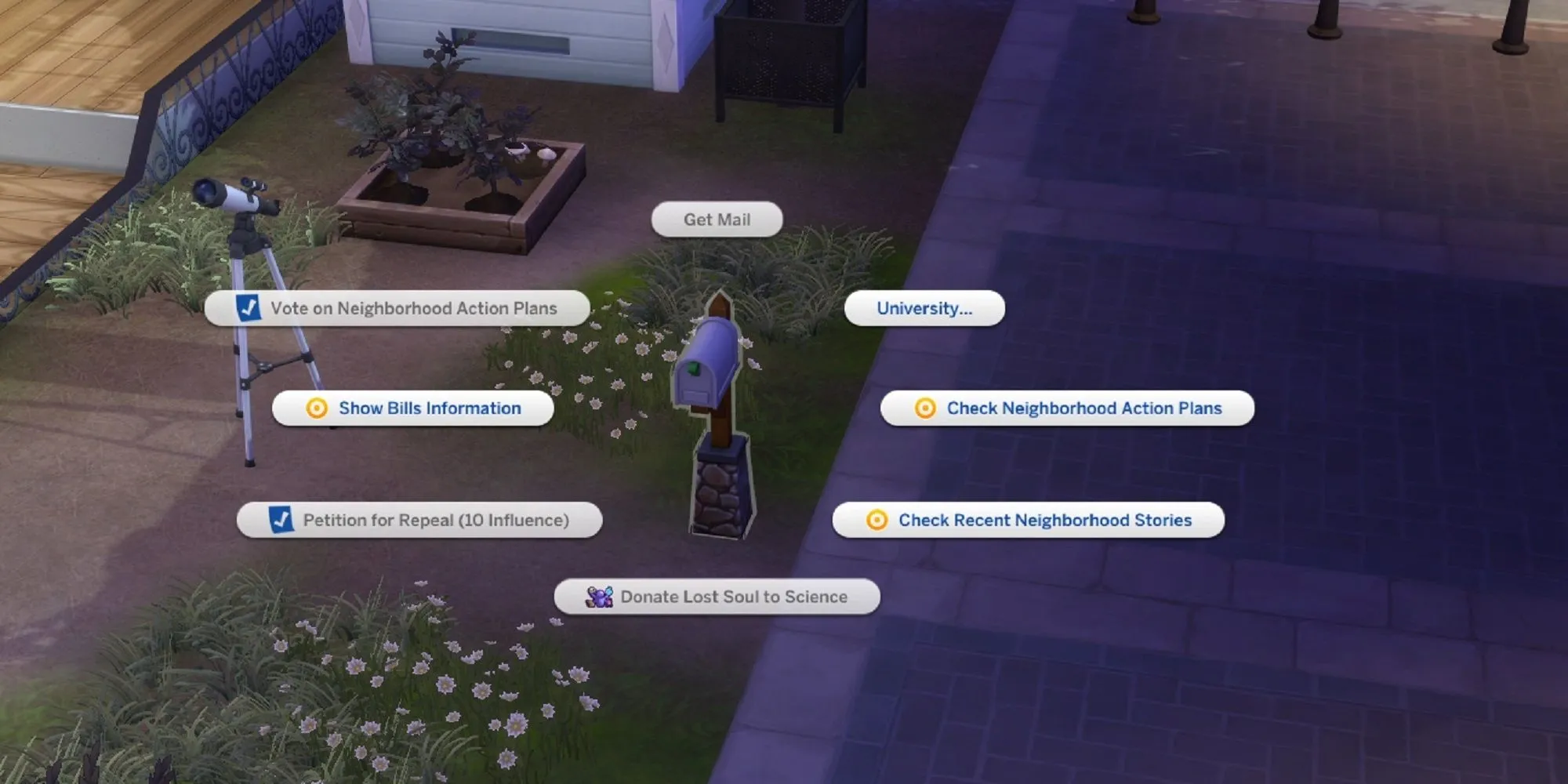 Sims đang trả hóa đơn qua hộp thư cổ điển trong The Sims 4