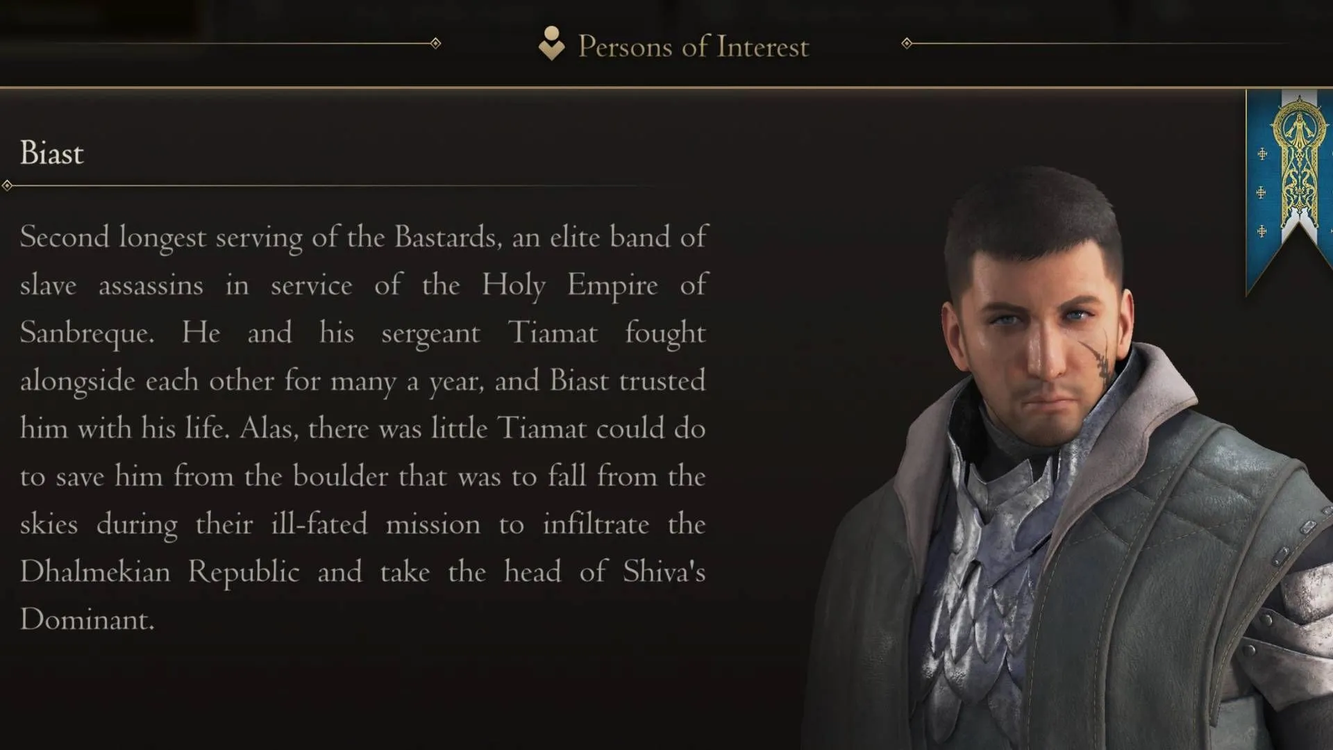 Tab thông tin nhân vật Biast of the Wyverns trong Final Fantasy 16