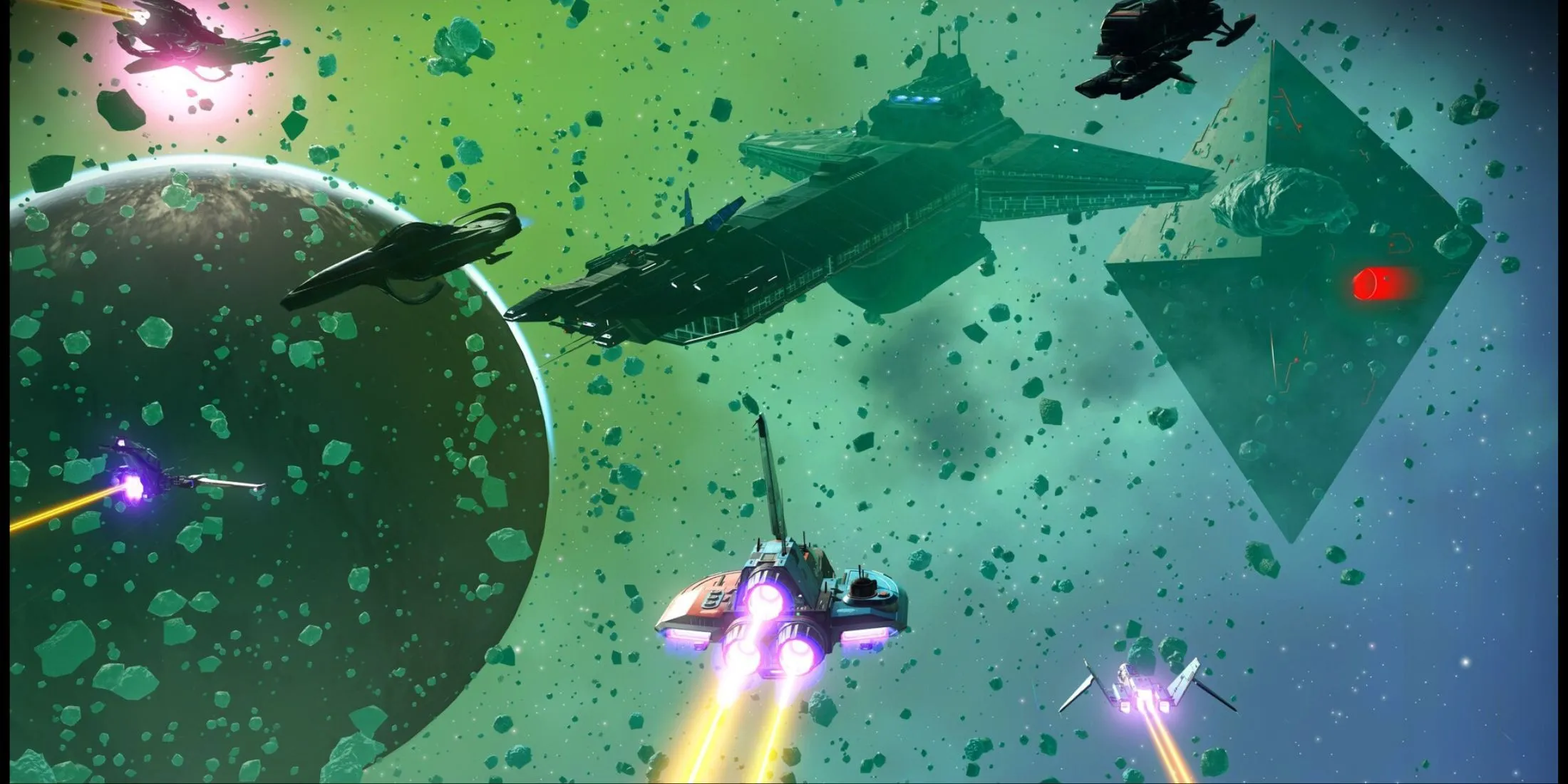 Tàu khu trục hạm bay trong không gian No Man's Sky