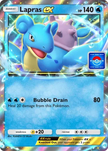 Thẻ bài Lapras Ex trong Pokemon TCG Pocket, được phát hành dưới dạng promo sự kiện.