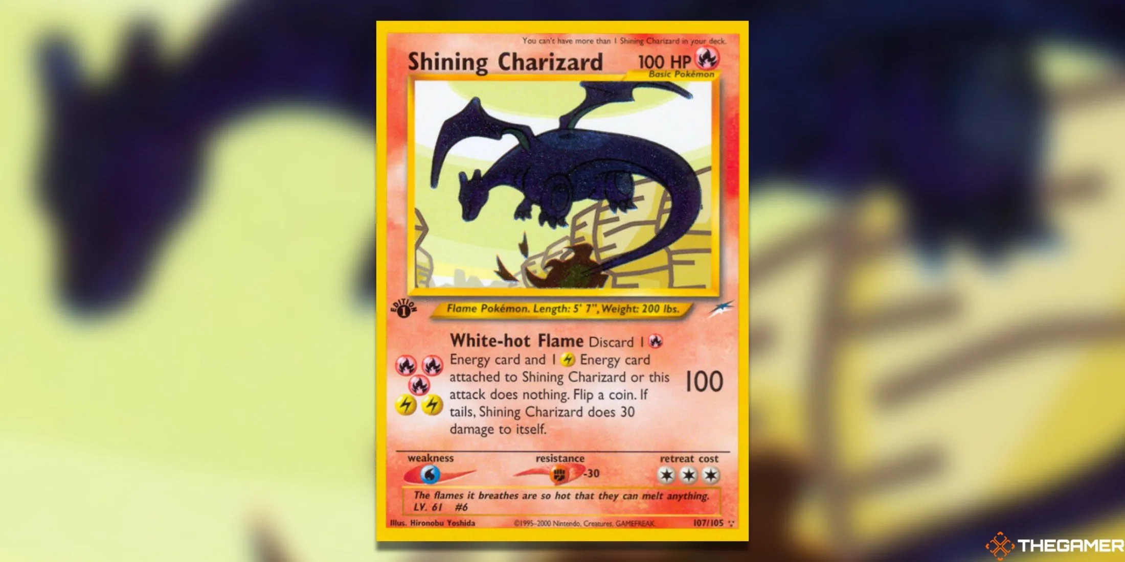 Thẻ bài Shining Charizard First Edition từ set Neo Destiny, ngôi vương trong danh sách thẻ bài Pokemon TCG Neo-era đắt giá nhất.