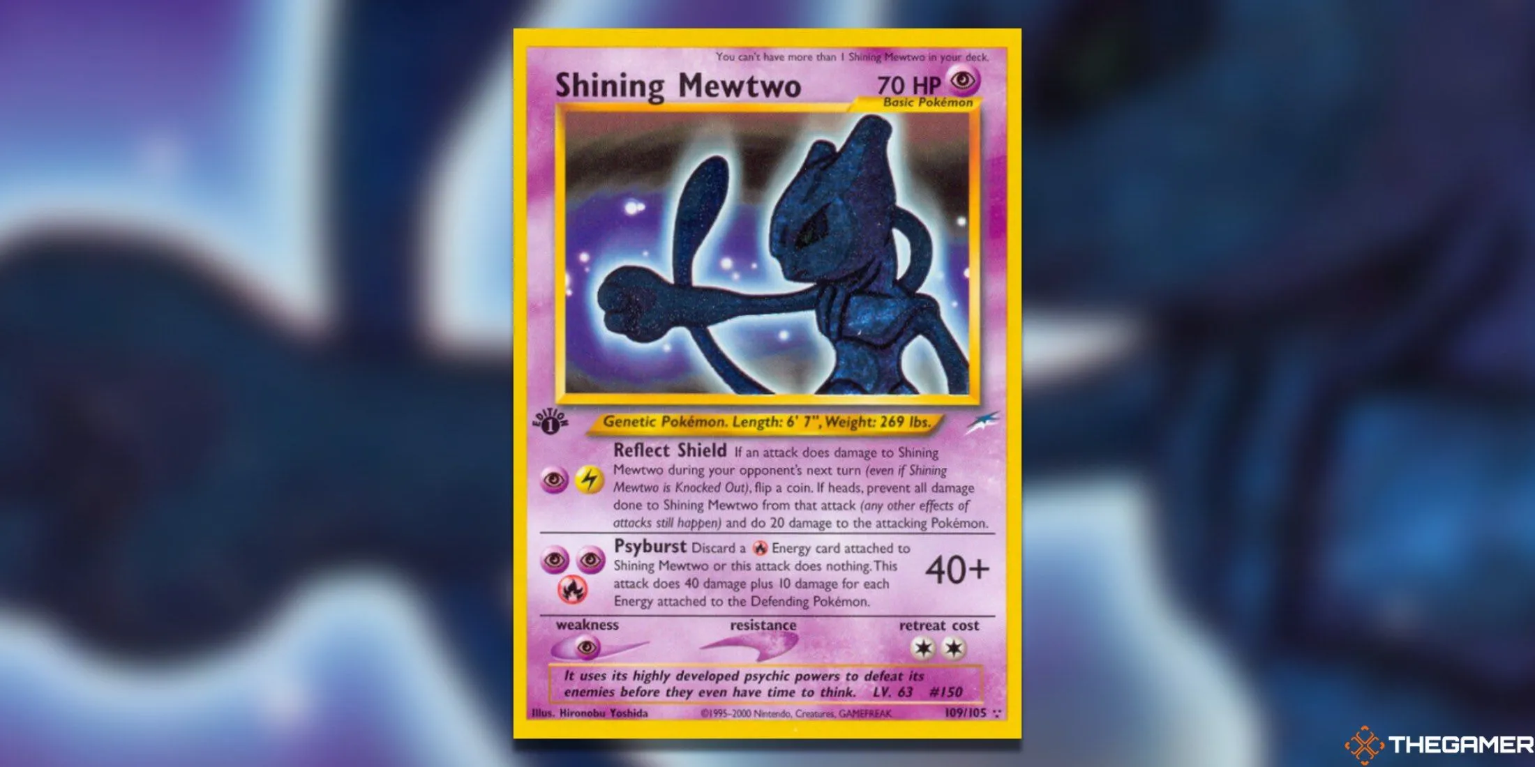 Thẻ bài Shining Mewtwo First Edition thuộc bộ Neo Destiny, một trong những thẻ Pokemon huyền thoại đắt giá nhất Neo-era.