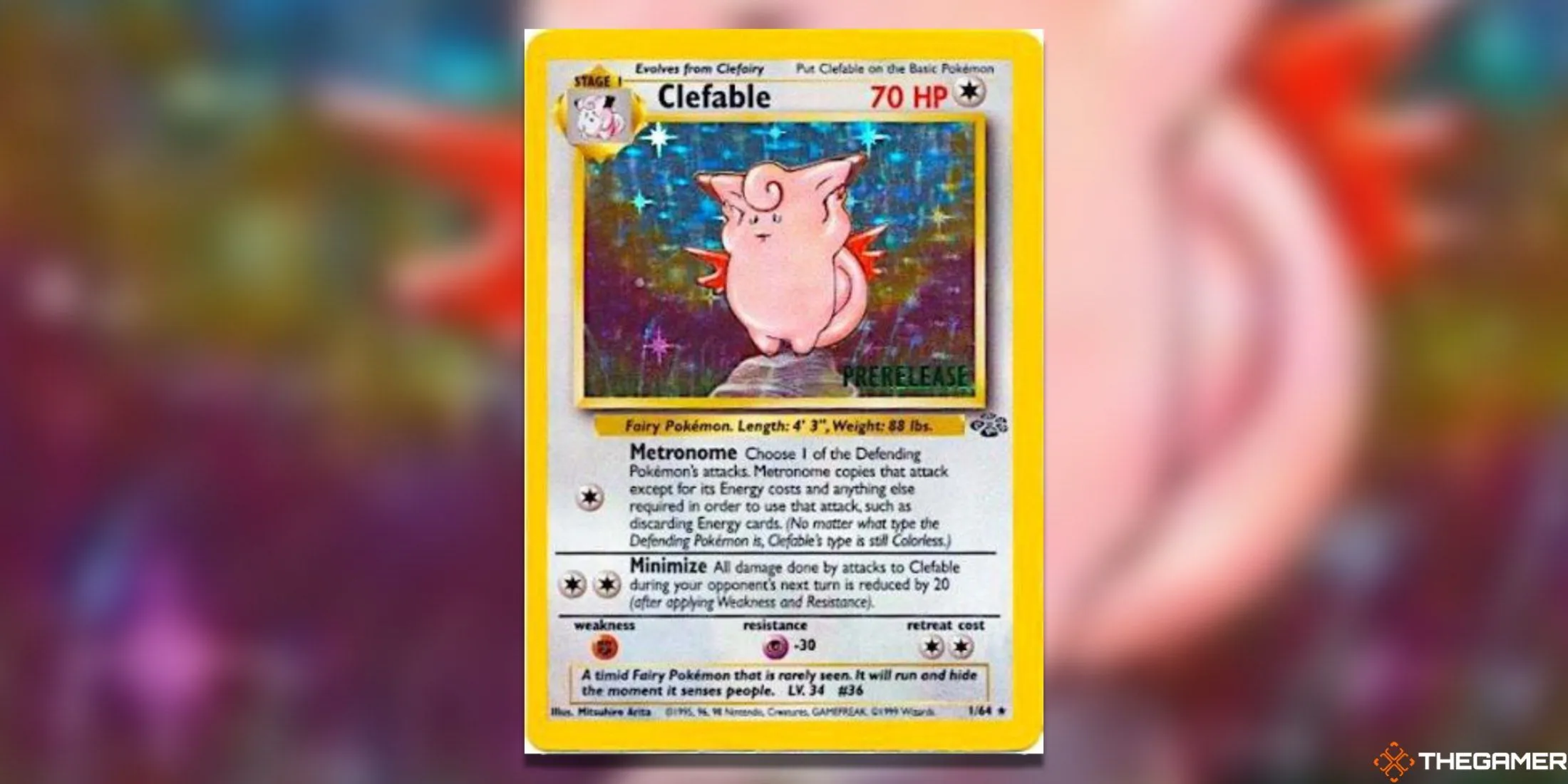 Thẻ Clefable Prerelease WOTC Promos từ Pokemon TCG.