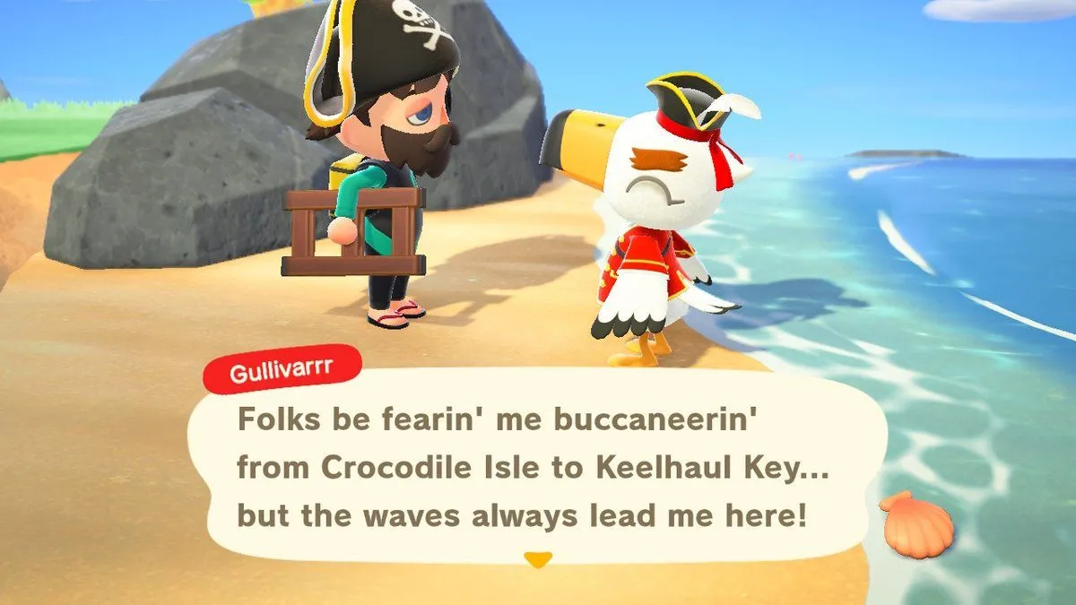 Thuyền trưởng Gullivarrr nhắc đến Đảo Cá Sấu (Crocodile Isle), một địa danh quen thuộc trong vũ trụ Donkey Kong, khi trò chuyện trong Animal Crossing: New Horizons.