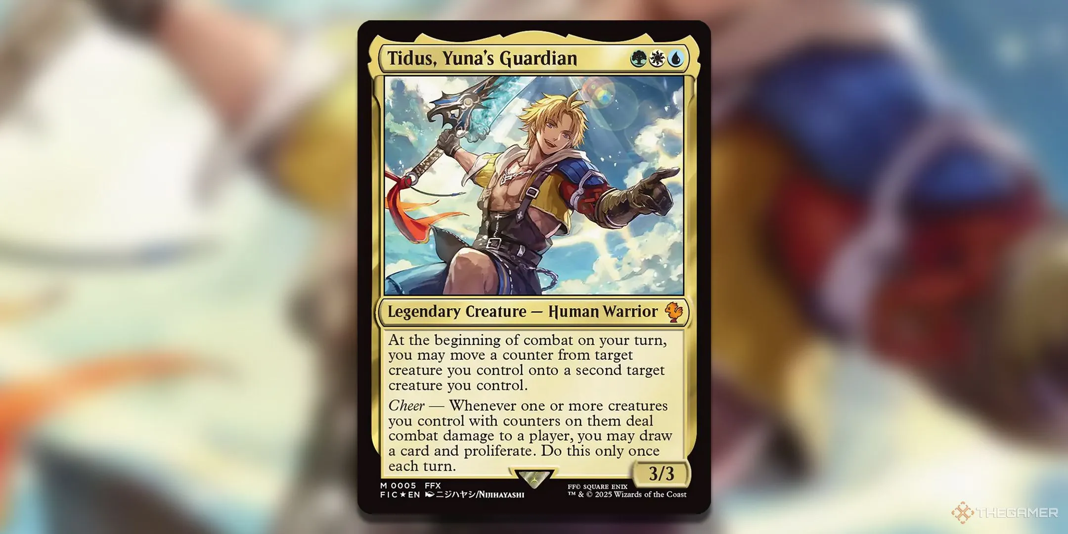 Tidus và Yuna, nhân vật biểu tượng từ Final Fantasy X, xuất hiện trong bộ precon Counter Blitz của MTG, tập trung vào counter +1/+1.