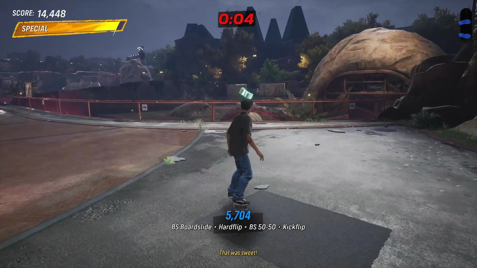 Tìm Cash thứ ba trong hang sư tử bằng cách grind khúc gỗ ở Tony Hawk's Pro Skater 3 + 4 Zoo