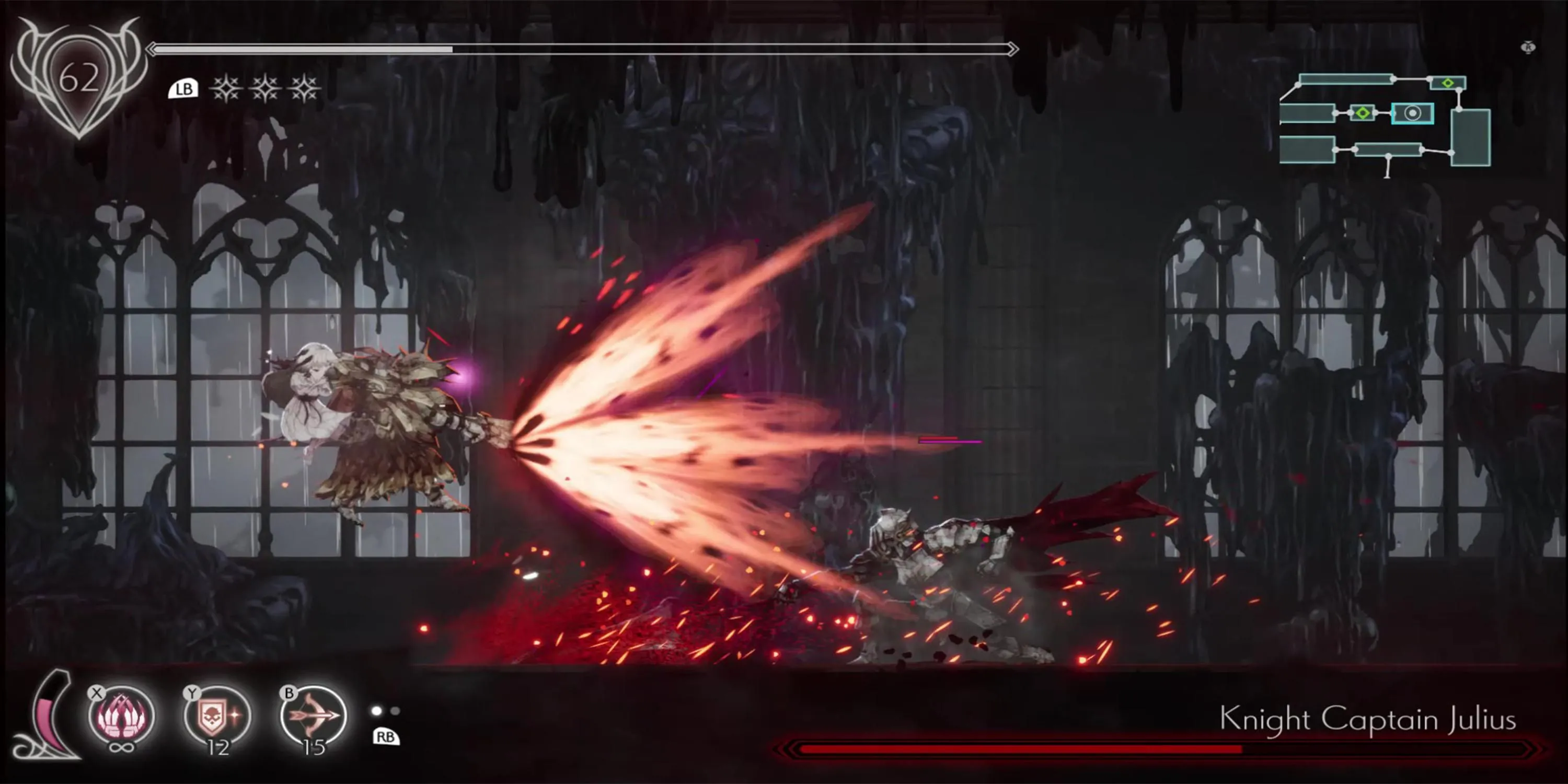 Trận chiến boss đầy thử thách trong tựa game Ender Lilies Quietus of the Knights