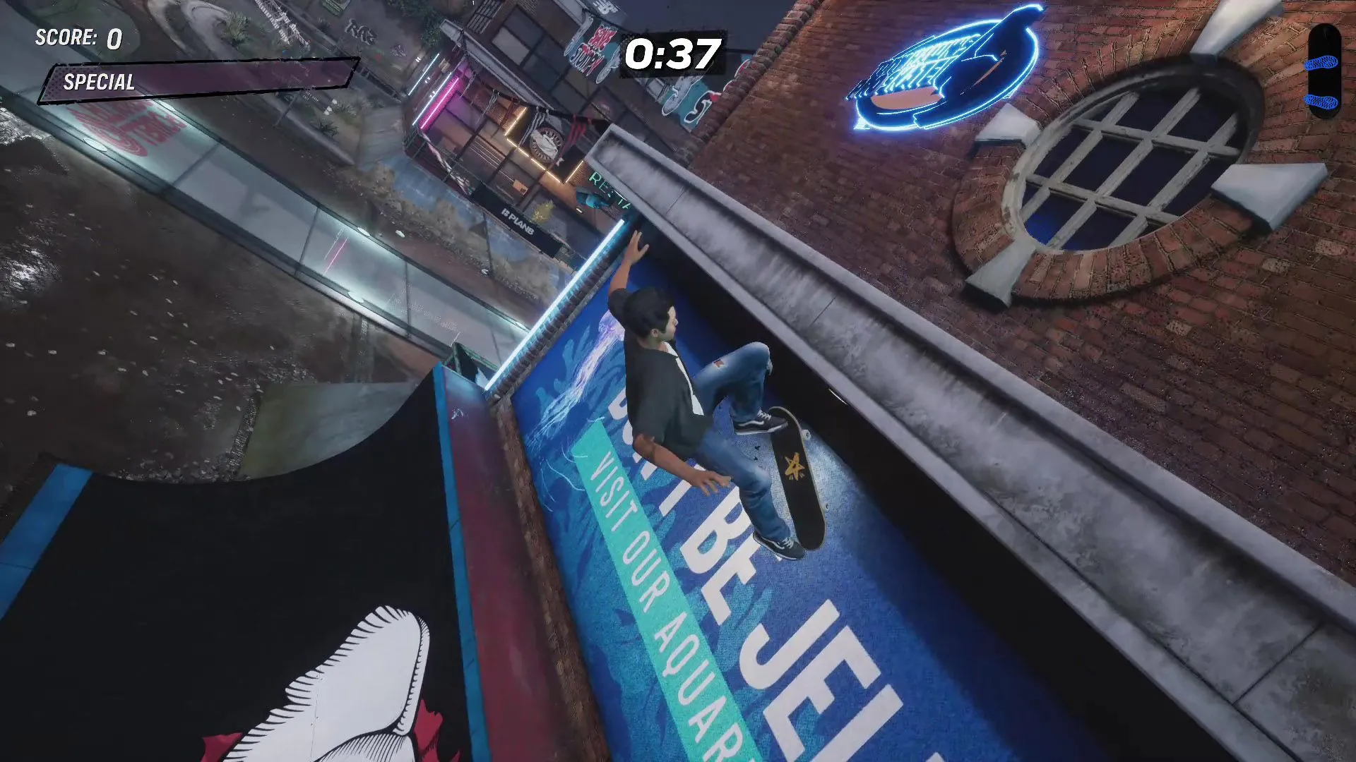 Vị trí Stat Point đầu tiên trên ramp voi trong màn Sở thú Tony Hawk's Pro Skater 3 + 4