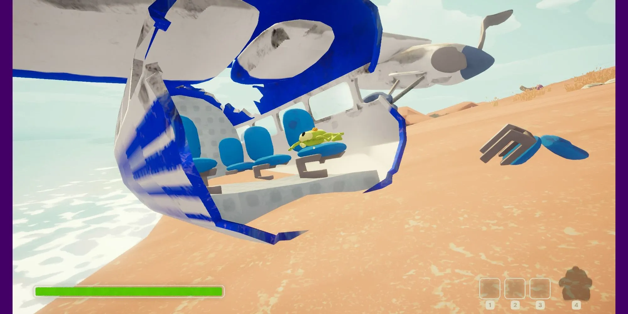 Vị trí xuất hiện của búp bê Bing Bong ngay tại khu vực máy bay rơi trên Shore trong game PEAK