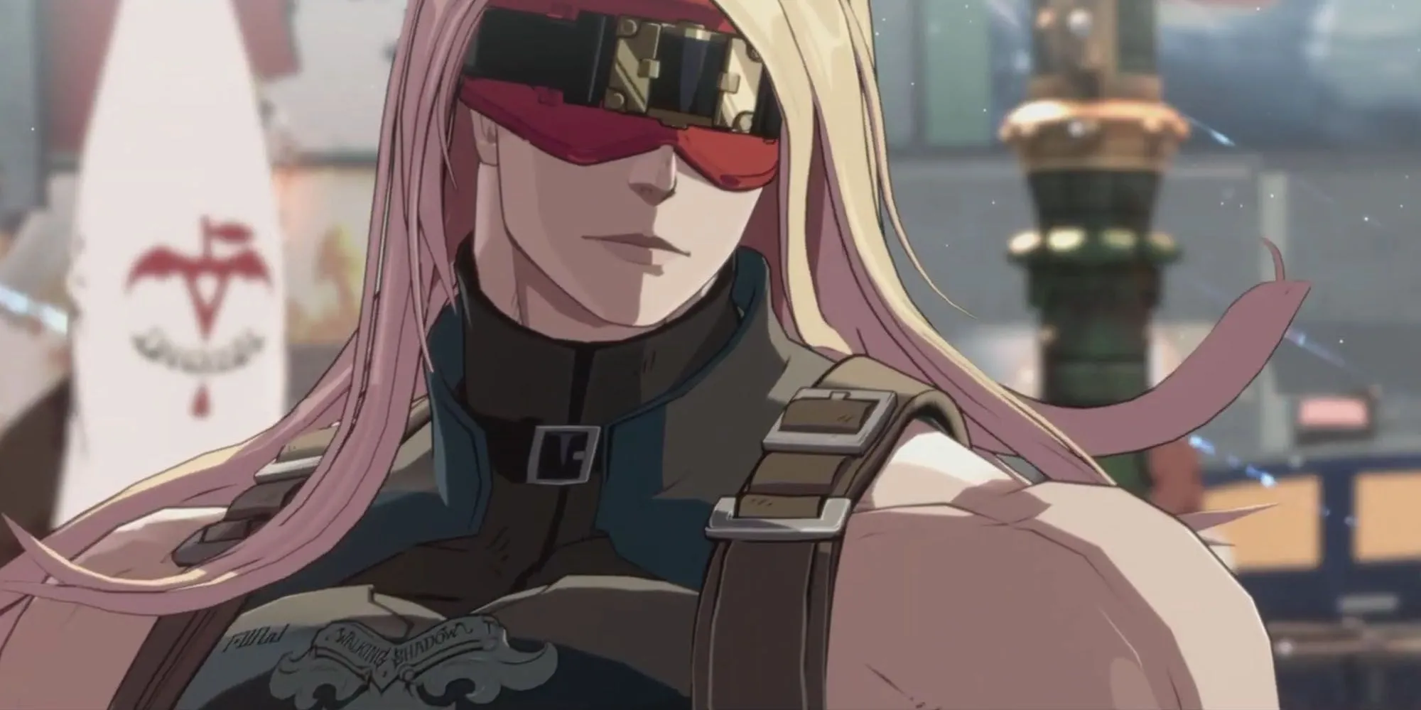 Zato-1 chuẩn bị chiến đấu trong Guilty Gear Strive, thể hiện đồ họa ấn tượng của game đối kháng
