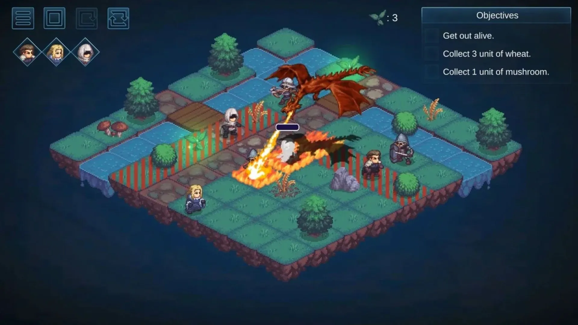Cảnh chiến đấu trong game chiến thuật Tyrant's Blessing với các nhân vật và quái vật xác sống