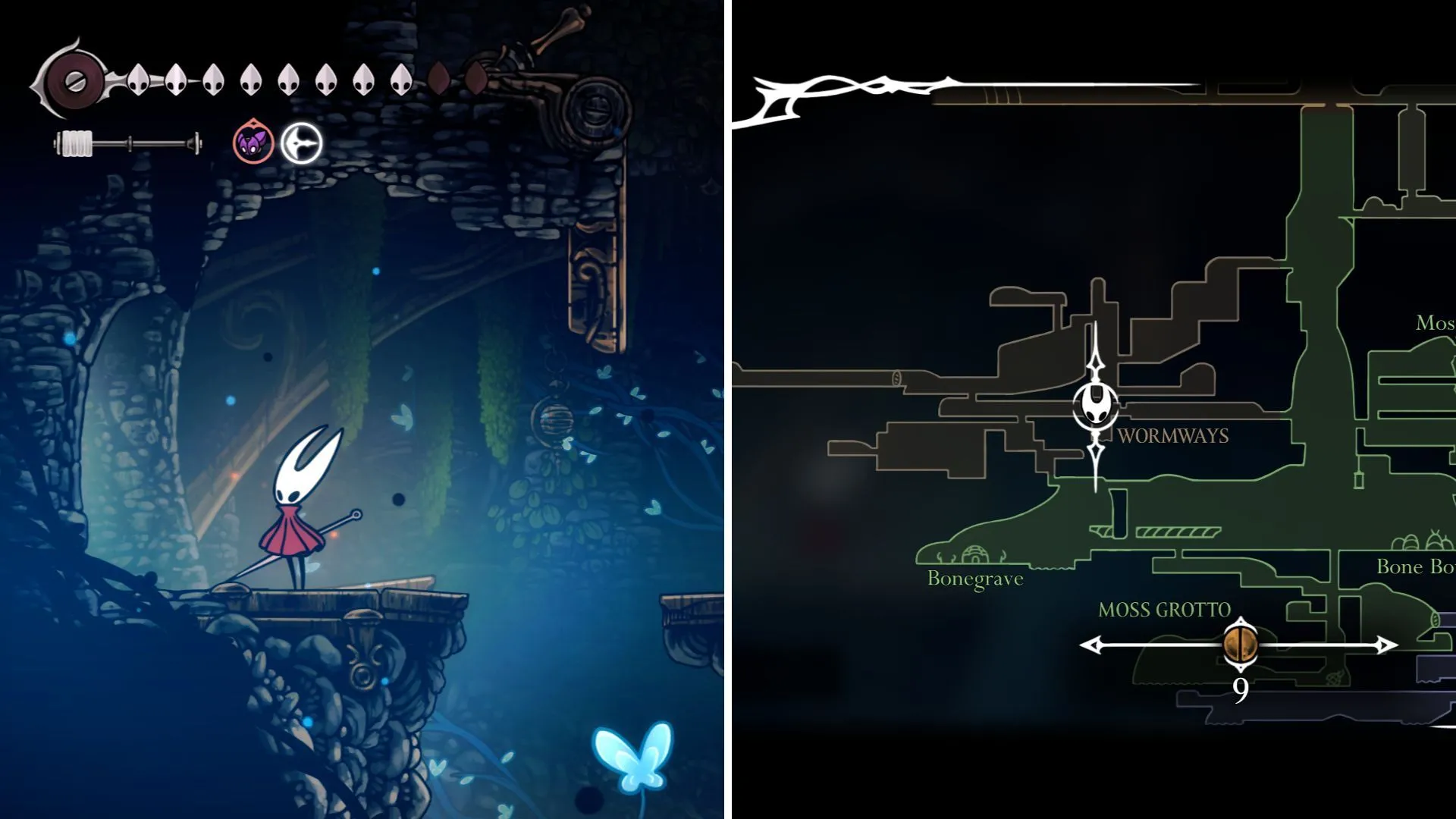 Cánh cửa bị khóa ở khu vực Wormways trong Hollow Knight Silksong cần Chìa khóa đơn giản để mở