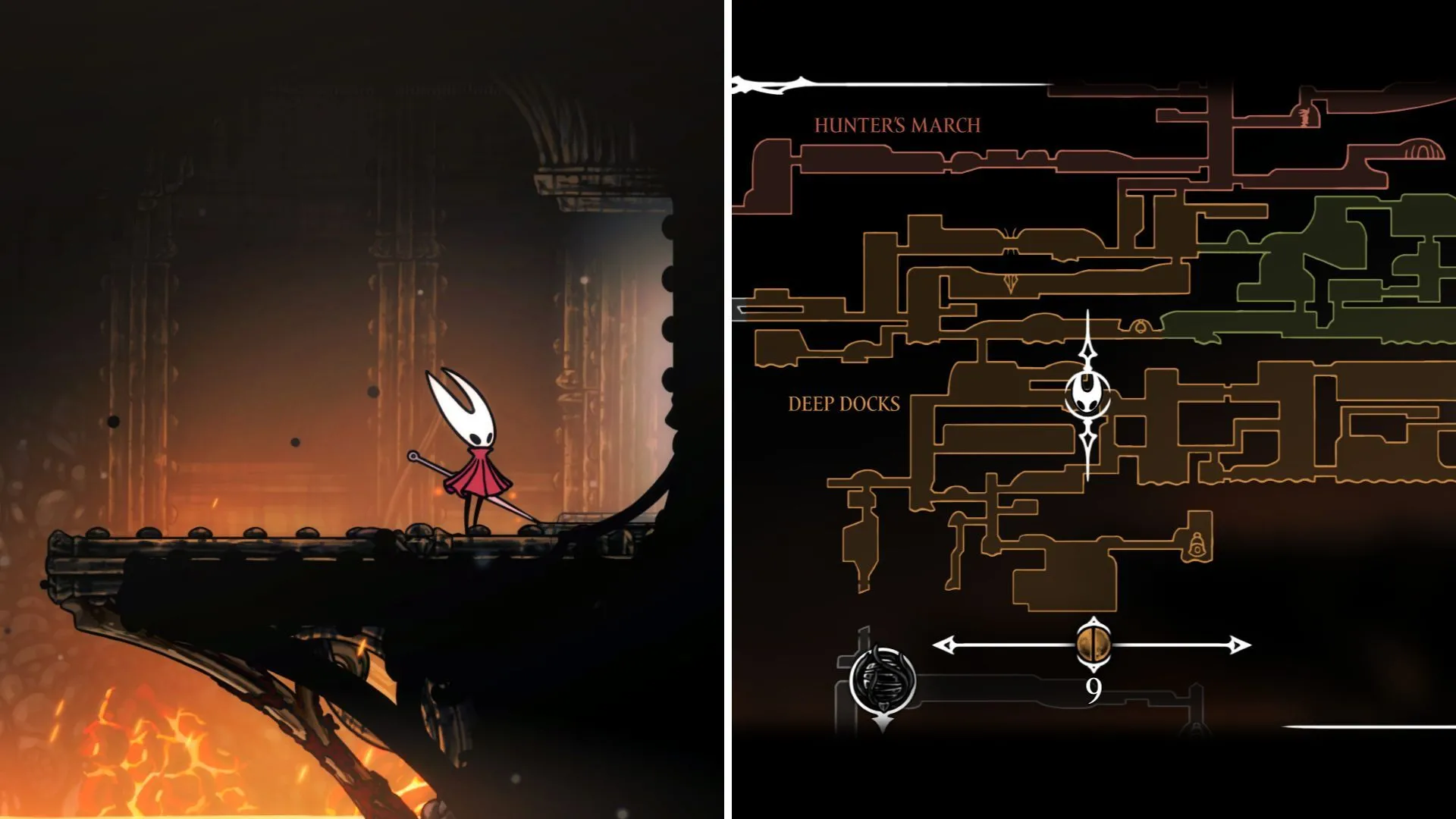 Cánh cửa lối vào khu vực Deep Docks bị khóa trong Hollow Knight Silksong