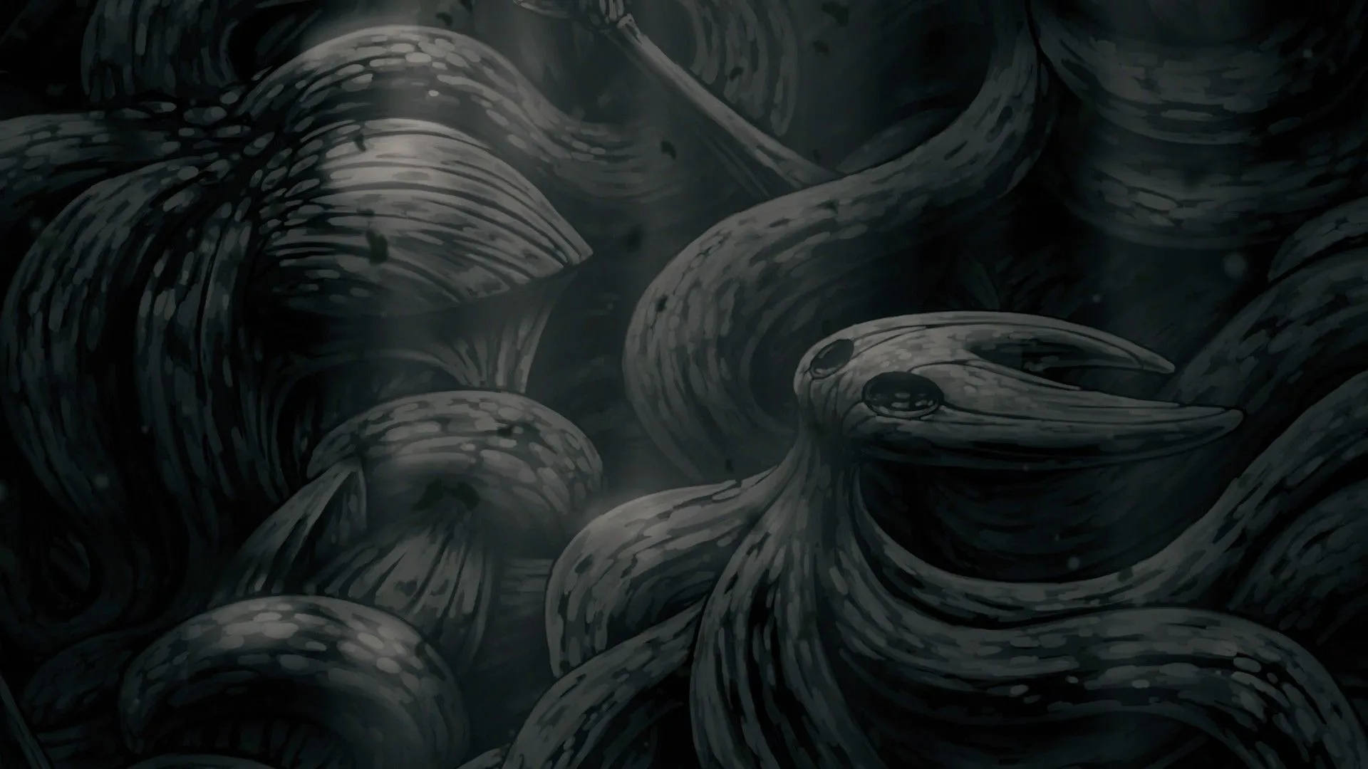 Cảnh kết thúc bị nguyền rủa (Cursed Ending) của Hollow Knight Silksong, khi parasite bao trùm Hornet và thế giới
