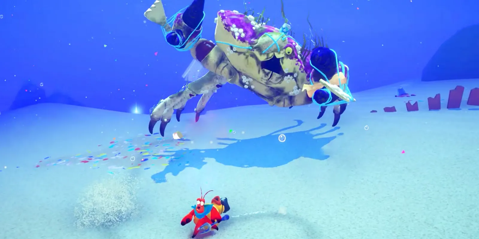 Chú cua Kril và vỏ sò bảo vệ độc đáo trong thế giới ngầm của Another Crab's Treasure
