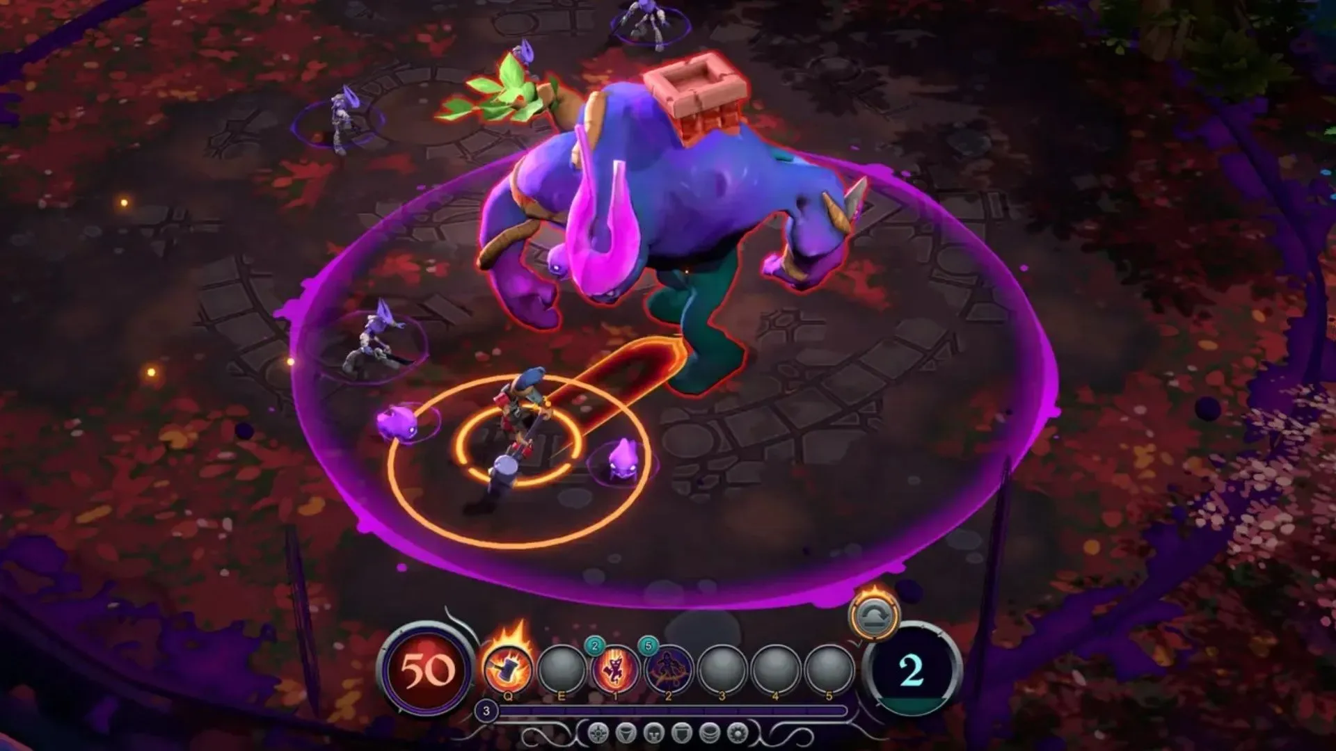 Giao diện chiến đấu theo lượt độc đáo của game Inkbound với các nhân vật và hiệu ứng kỹ năng