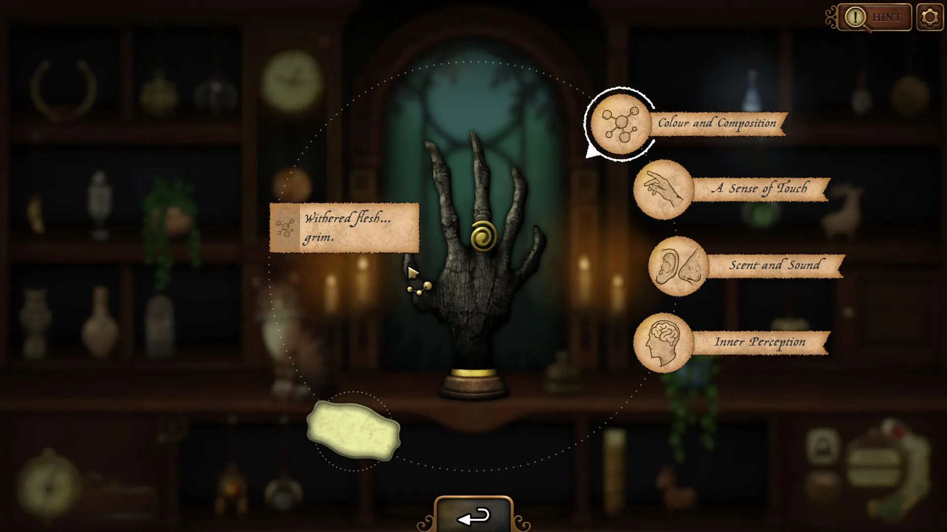 Giao diện khám phá cổ vật trong game Strange Antiquities