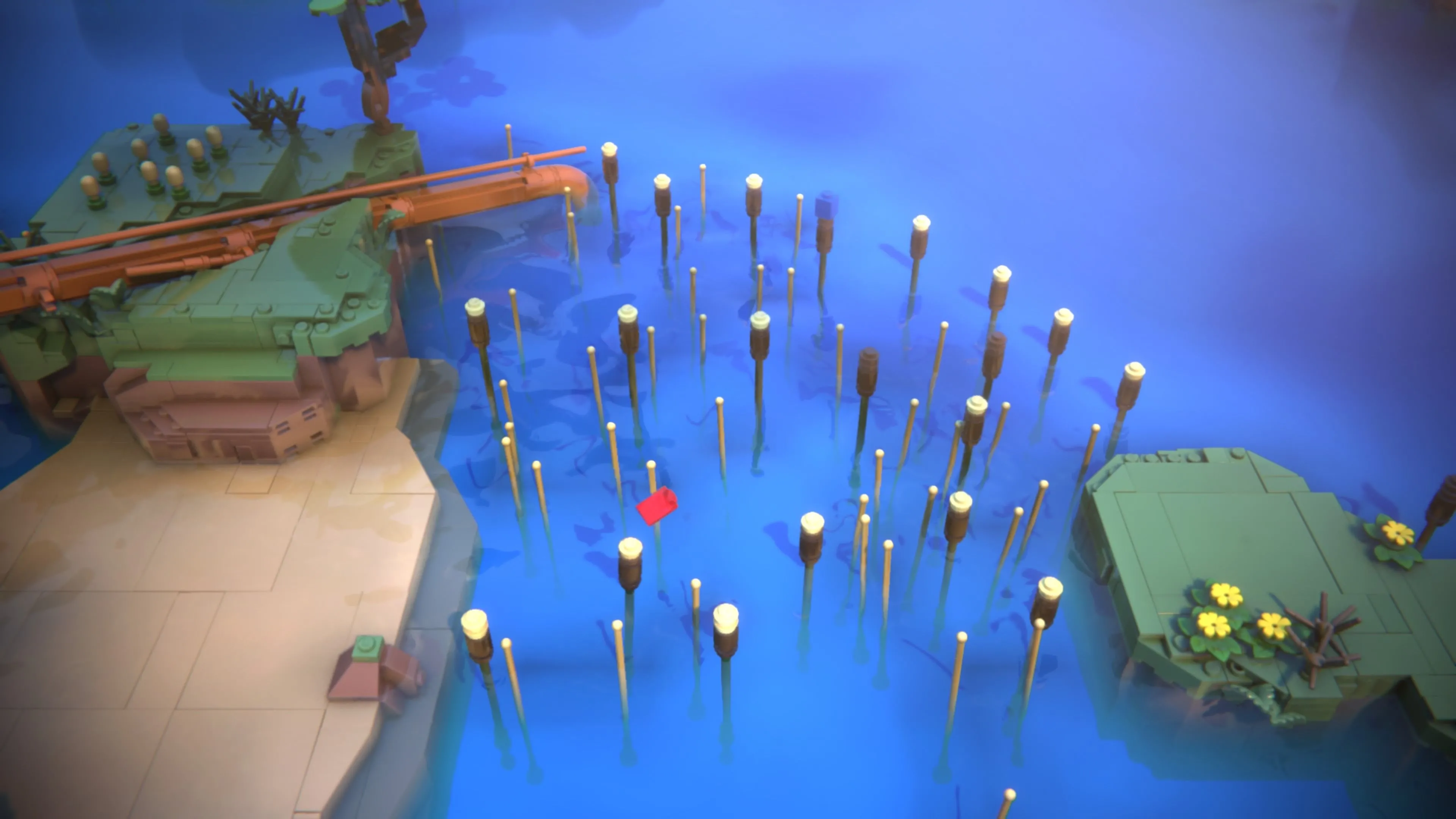 Góc nhìn rộng toàn cảnh một thế giới LEGO Voyagers với những cấu trúc đơn giản nhưng đầy mê hoặc, mang đến trải nghiệm tinh tế