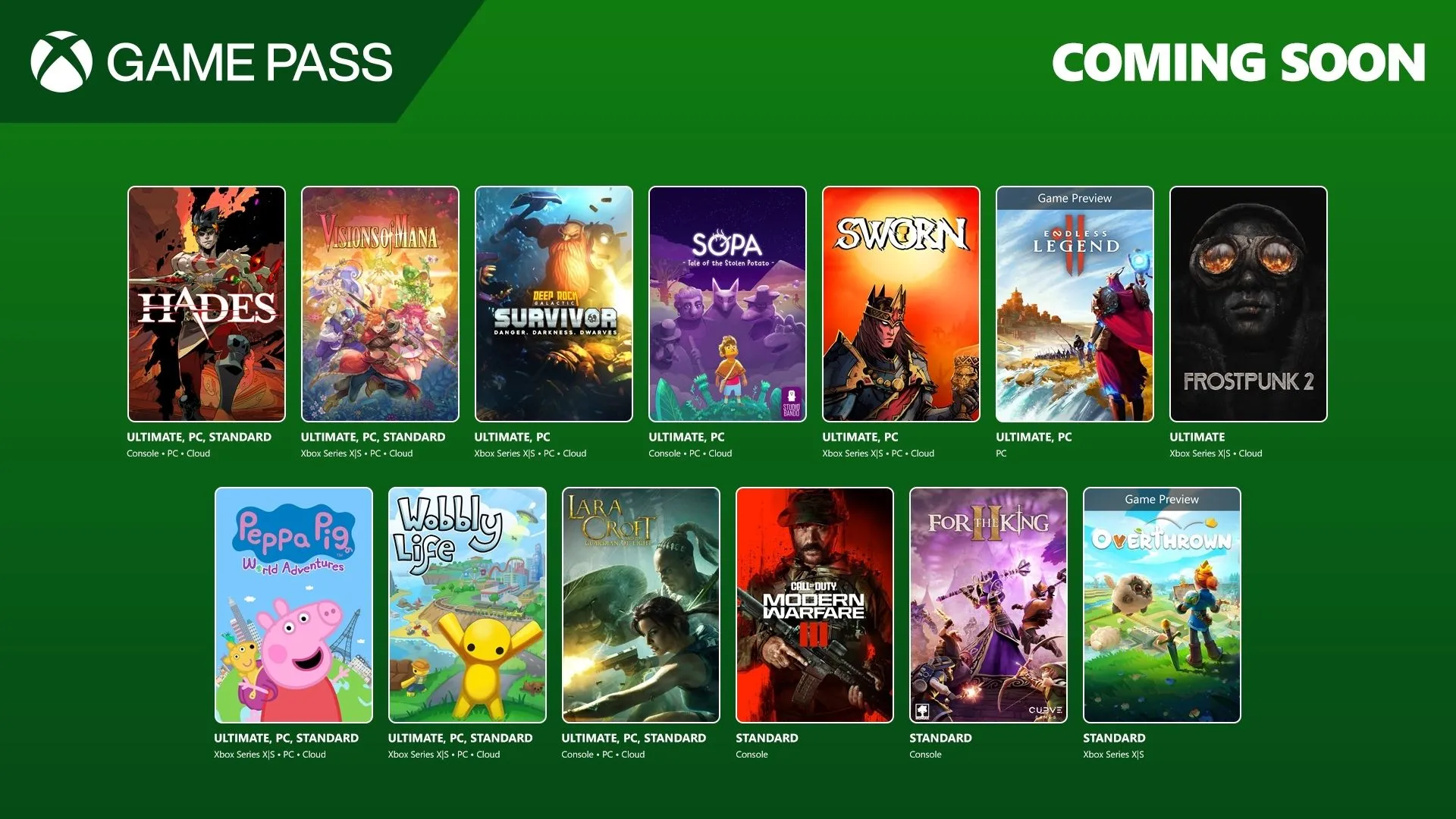 Hình ảnh tổng hợp các game mới ra mắt trên Xbox Game Pass