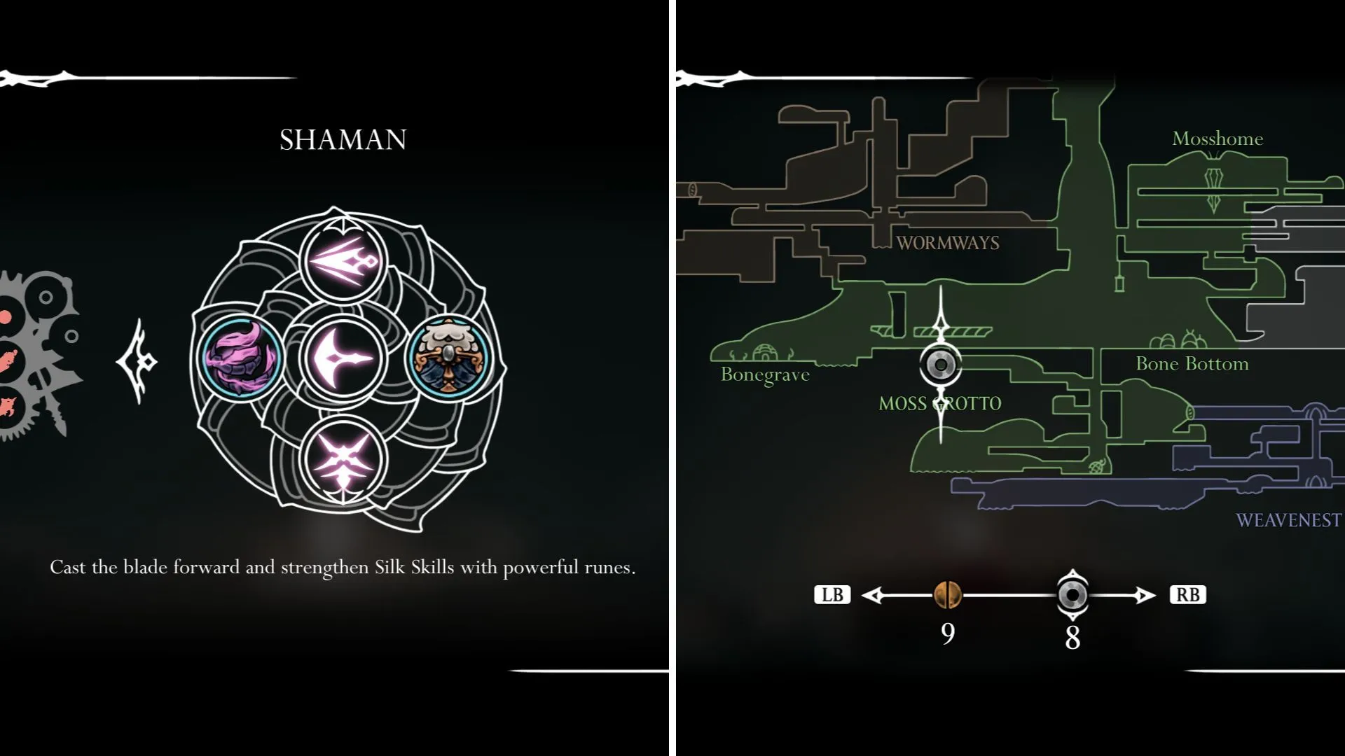 Hornet trong Hollow Knight Silksong sử dụng Shaman Crest, tung Silk Skills mạnh mẽ