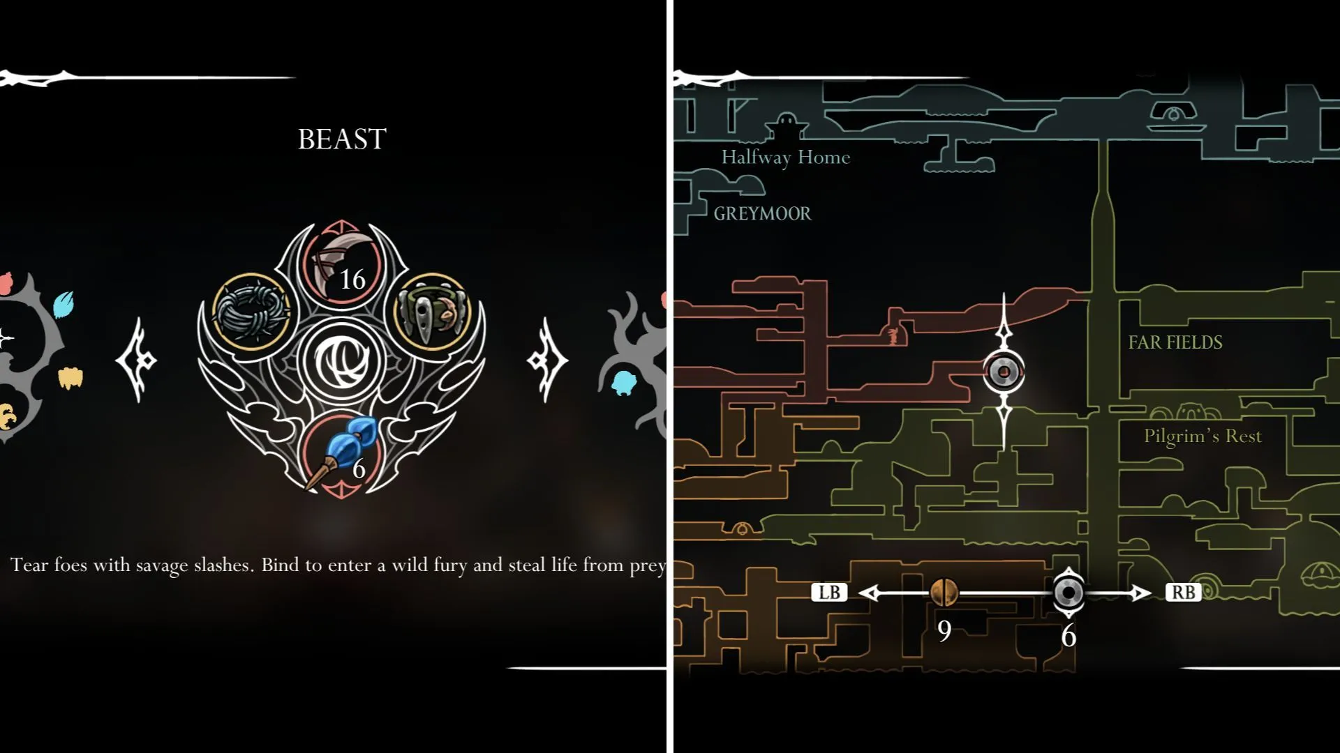 Hornet trong Hollow Knight Silksong với Beast Crest, tấn công để hồi máu